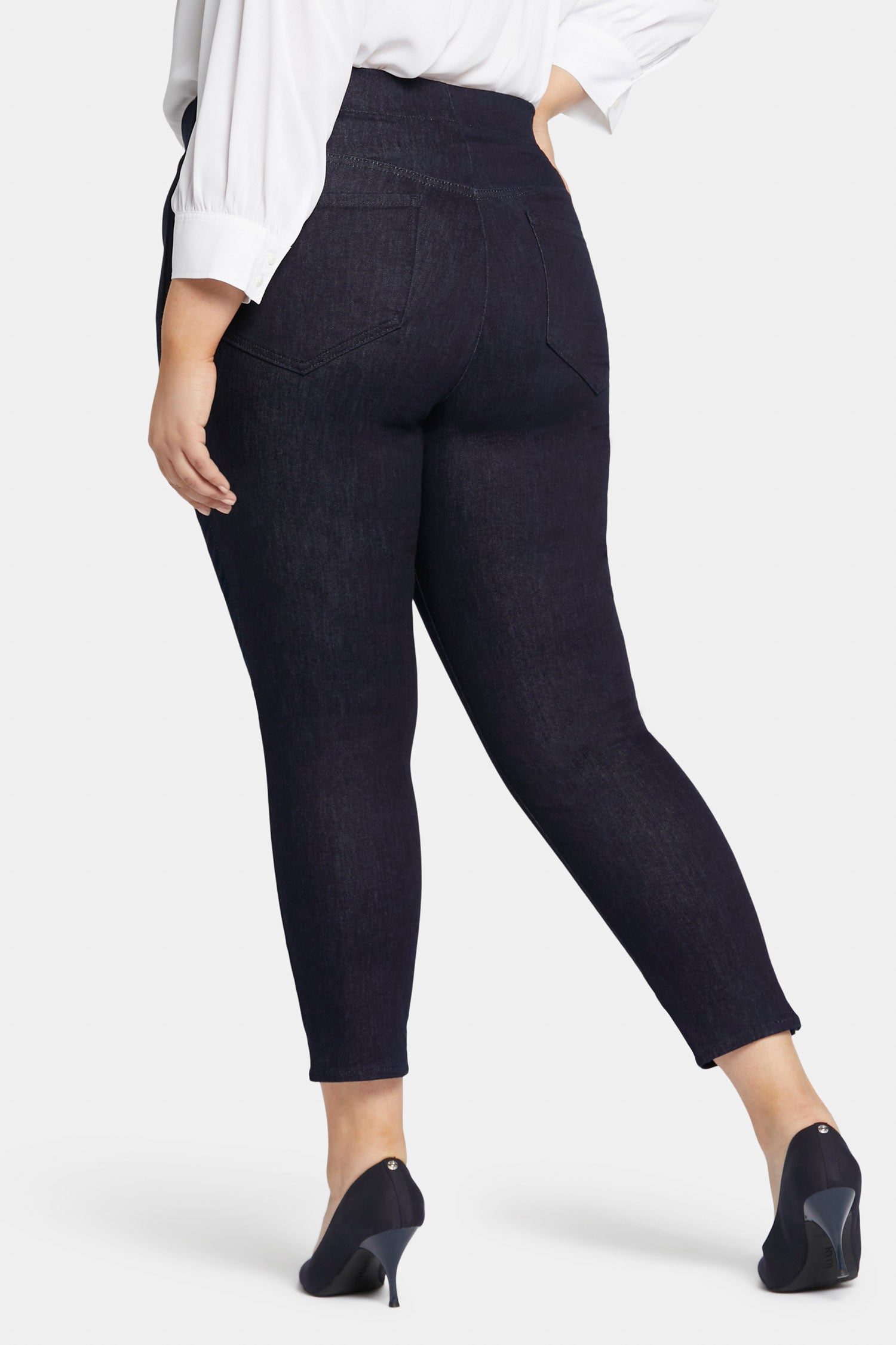 NYDJ Skinny Ankle Pull-on Jeans In Plus Size With Sideseam Slit - Rinse