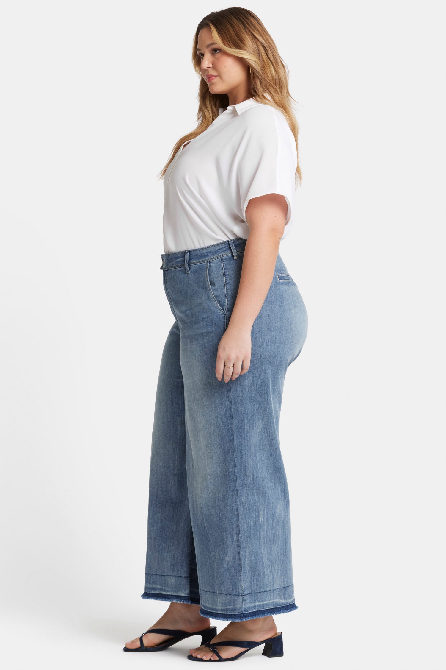 NYDJ Mona Wide Leg Trouser Ankle Jeans In Plus Size With High Rise  - State