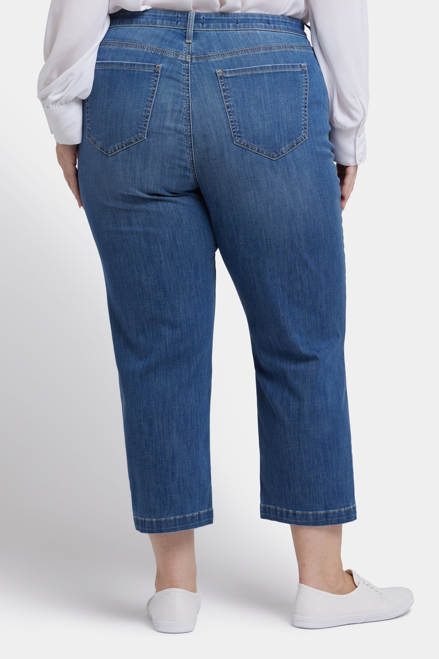 NYDJ Relaxed Piper Crop Jeans In Plus Size With Exposed Button Fly And 1