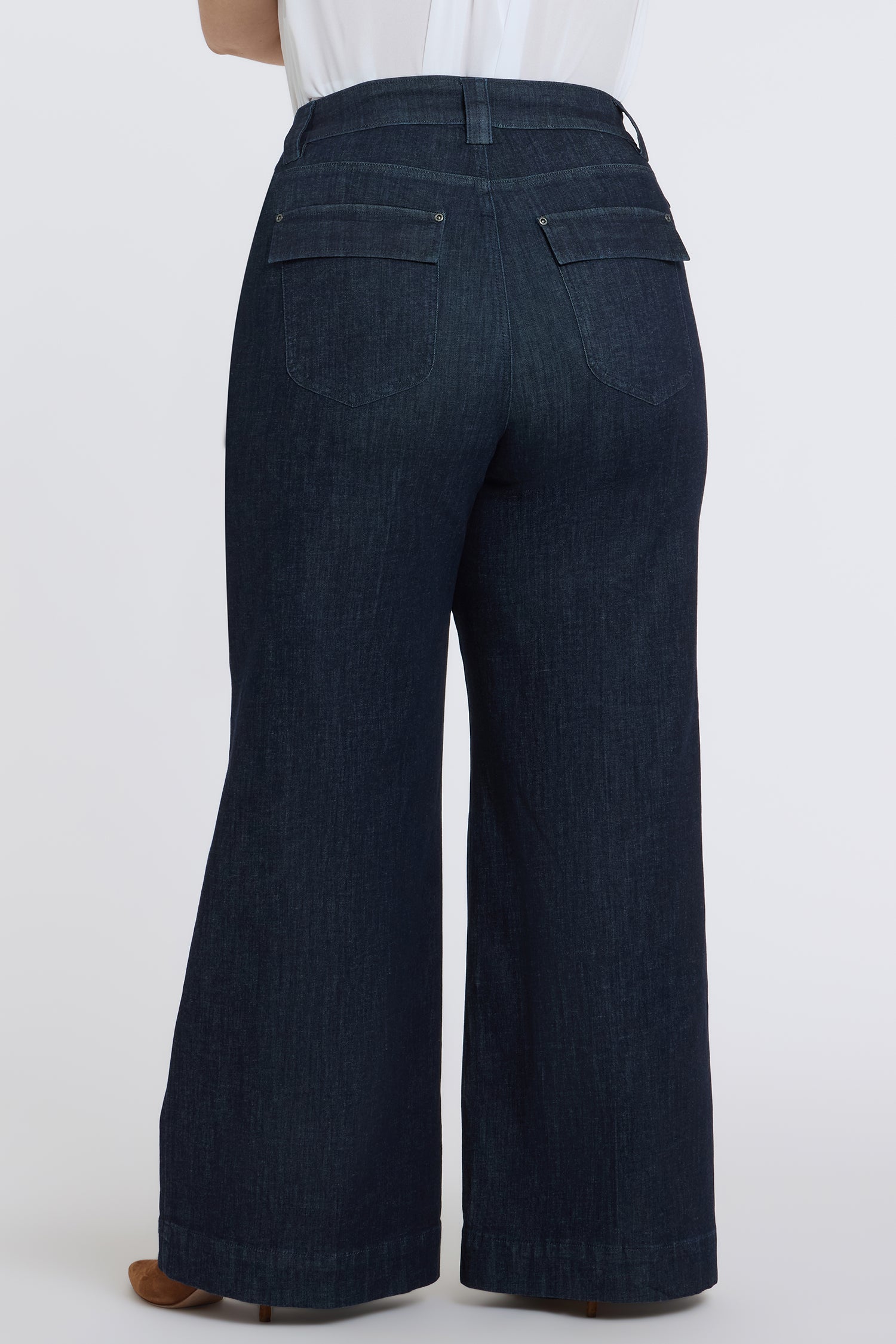NYDJ Mia Palazzo Jeans In Plus Size With High Rise, D-Ring Belt And 32