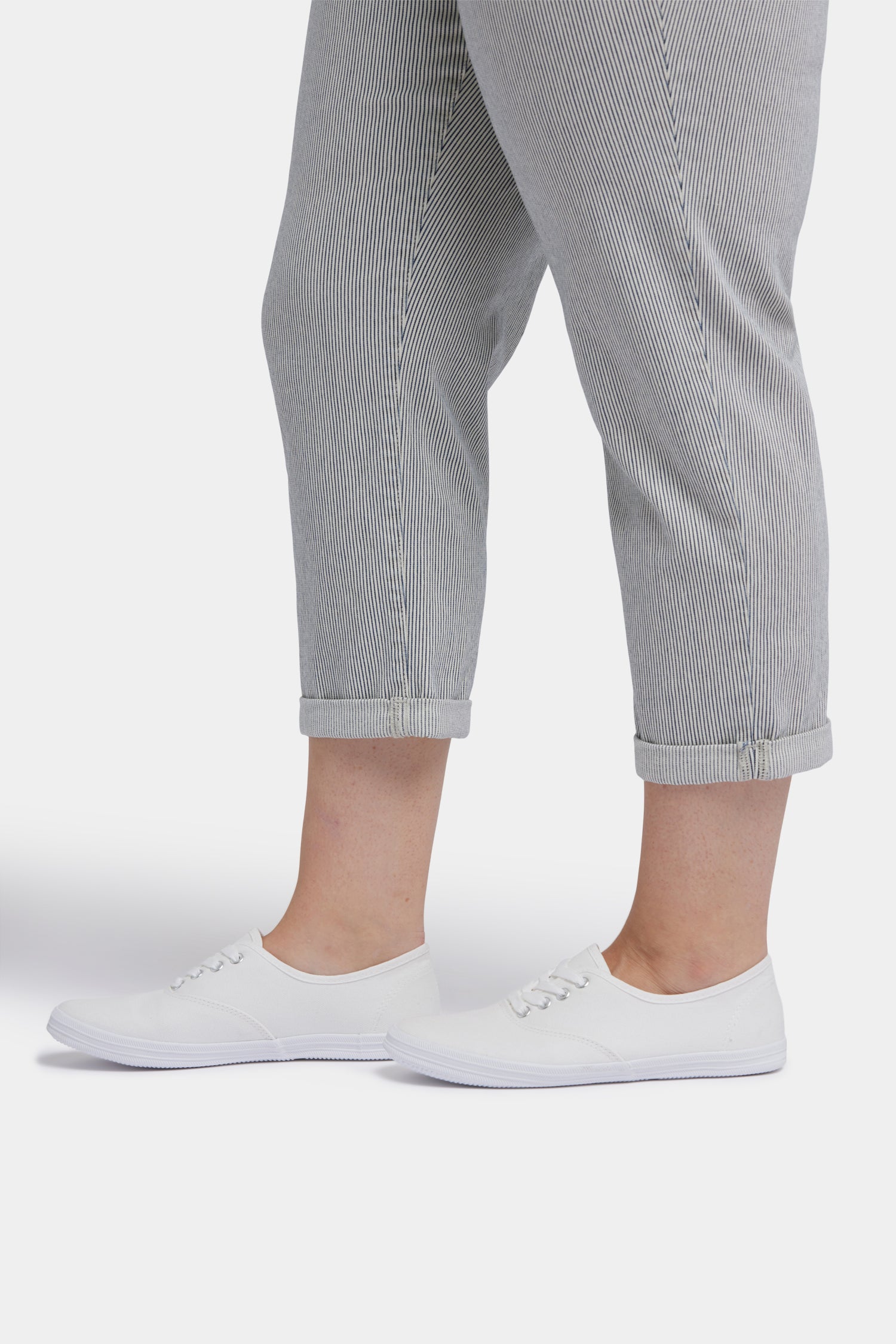 NYDJ Chloe Skinny Capri Jeans In Plus Size With Roll Cuffs - Luarca Stripe