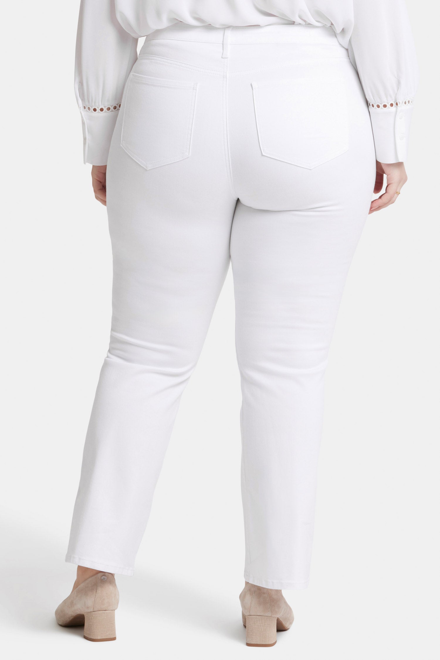 NYDJ Barbara Bootcut Jeans In Plus Size With Side Slits - Optic White