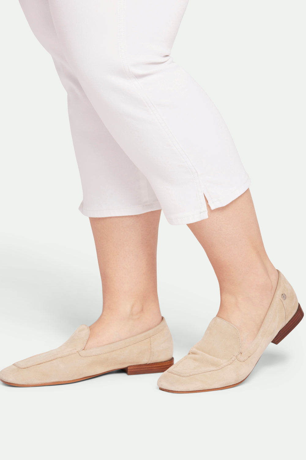 NYDJ Chloe Capri Jeans In Plus Size With Side Slits - Optic White