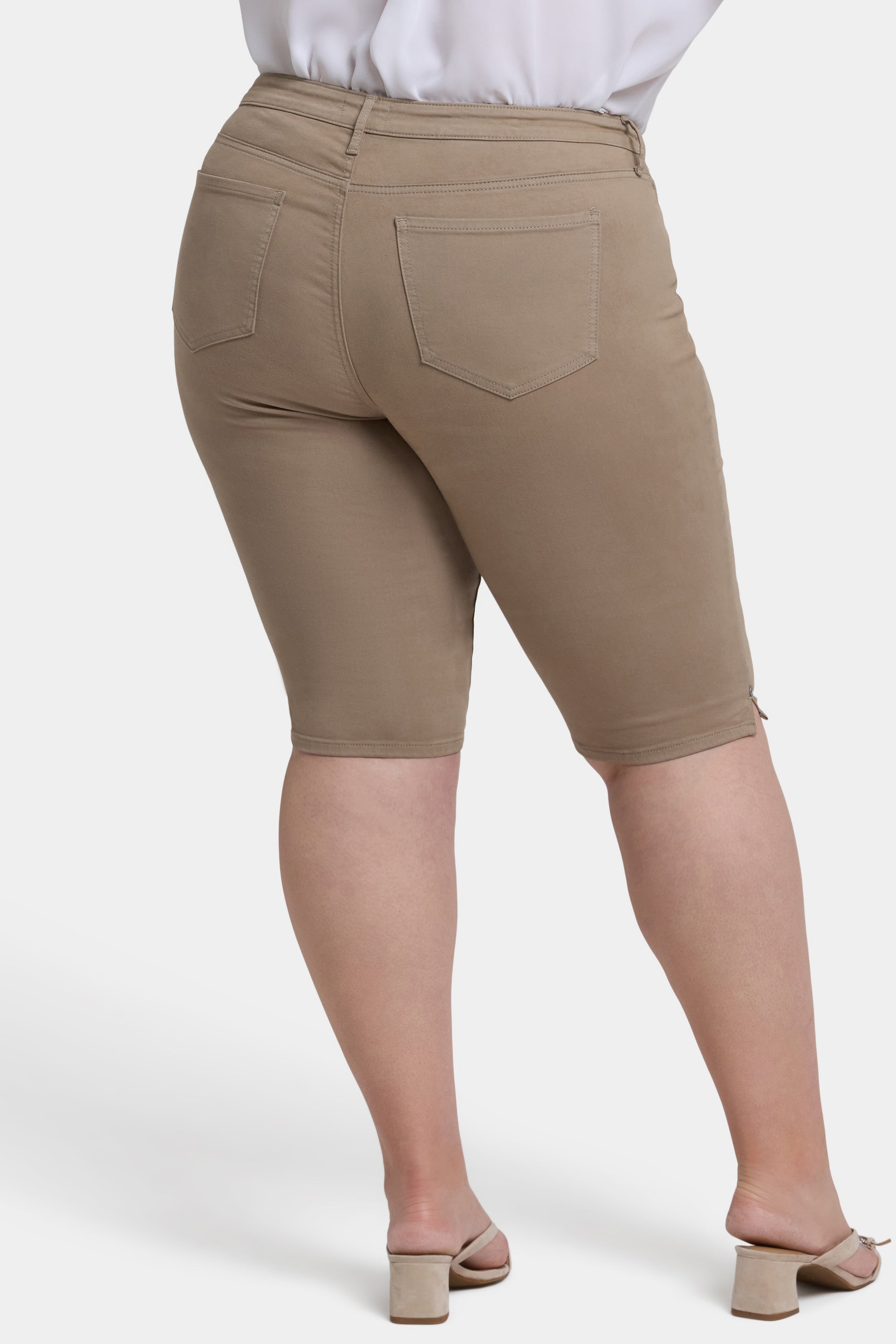 NYDJ Sophie Bike Capri Jeans In Plus Size With Riveted Side Slits - Saddlewood