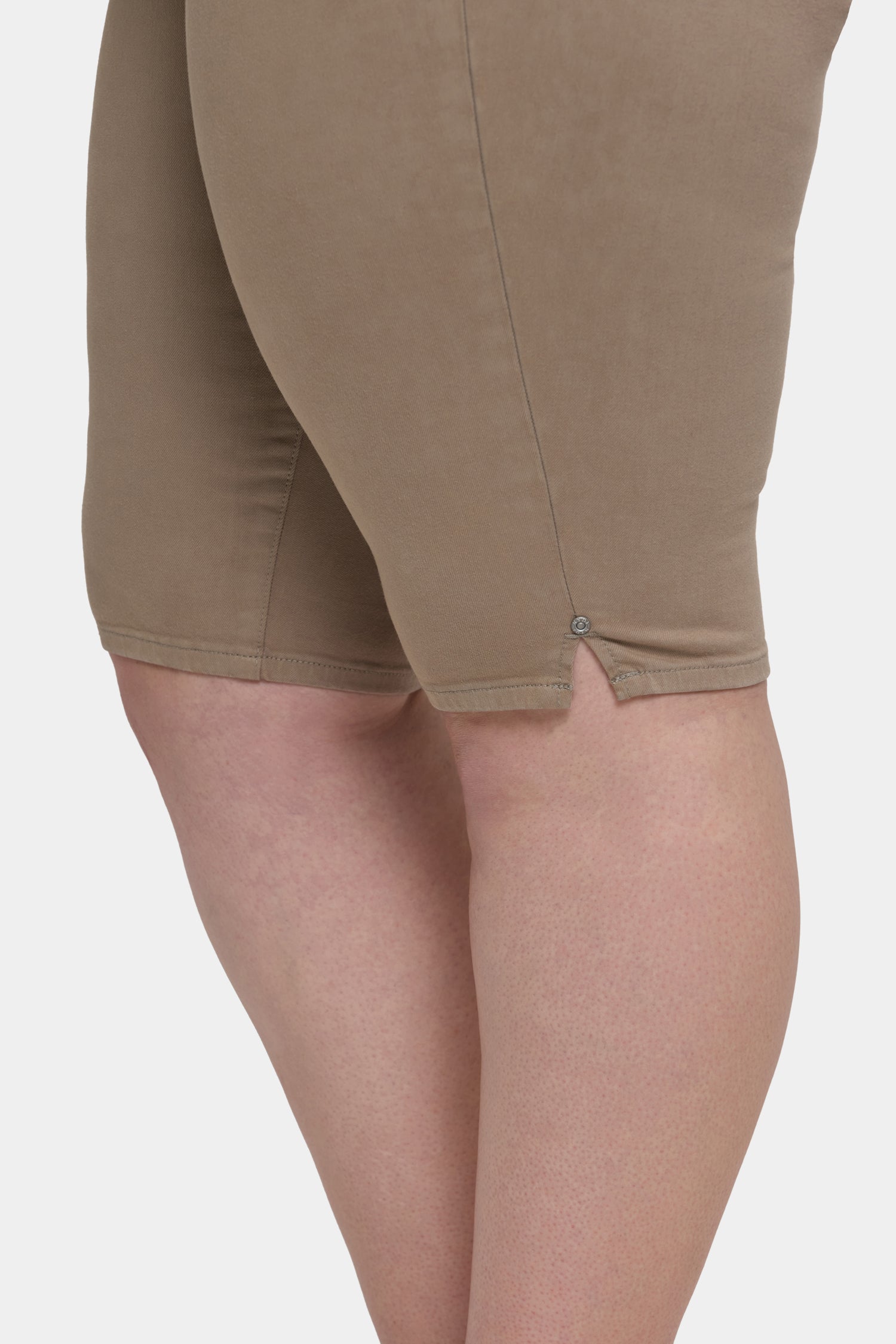 NYDJ Sophie Bike Capri Jeans In Plus Size With Riveted Side Slits - Saddlewood