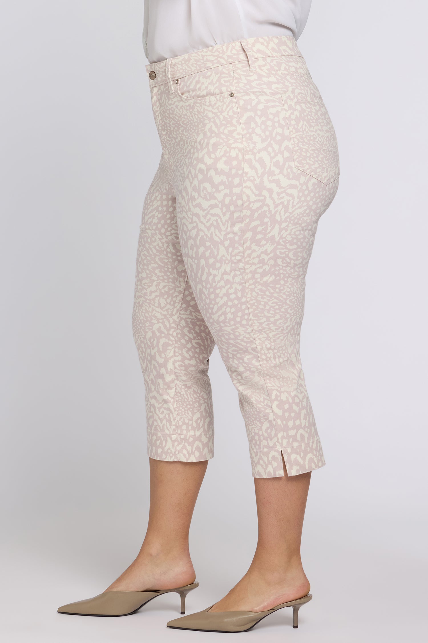 NYDJ Marilyn Straight Crop Jeans In Plus Size With High Rise, Side Slits And 2