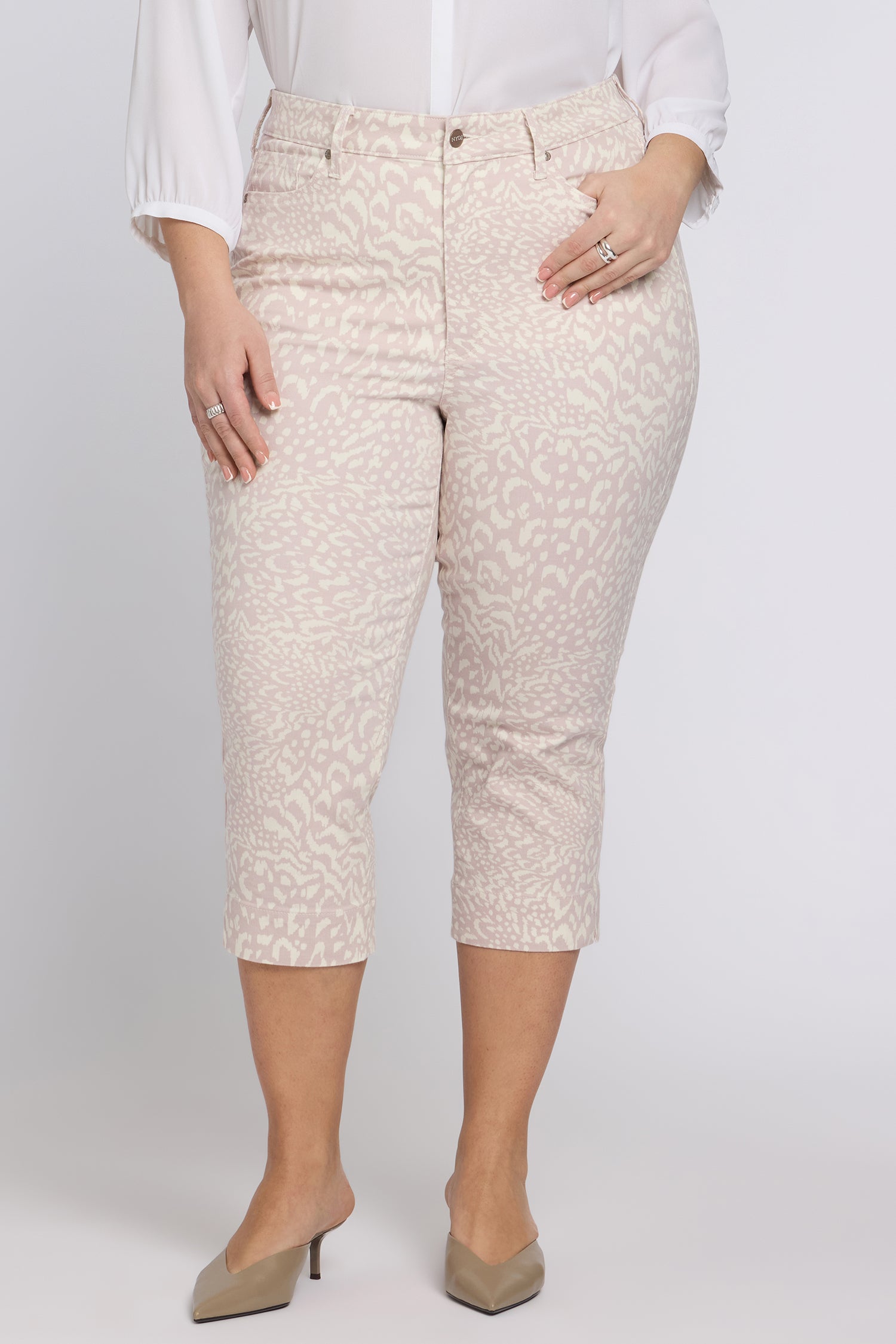 NYDJ Marilyn Straight Crop Jeans In Plus Size With High Rise, Side Slits And 2