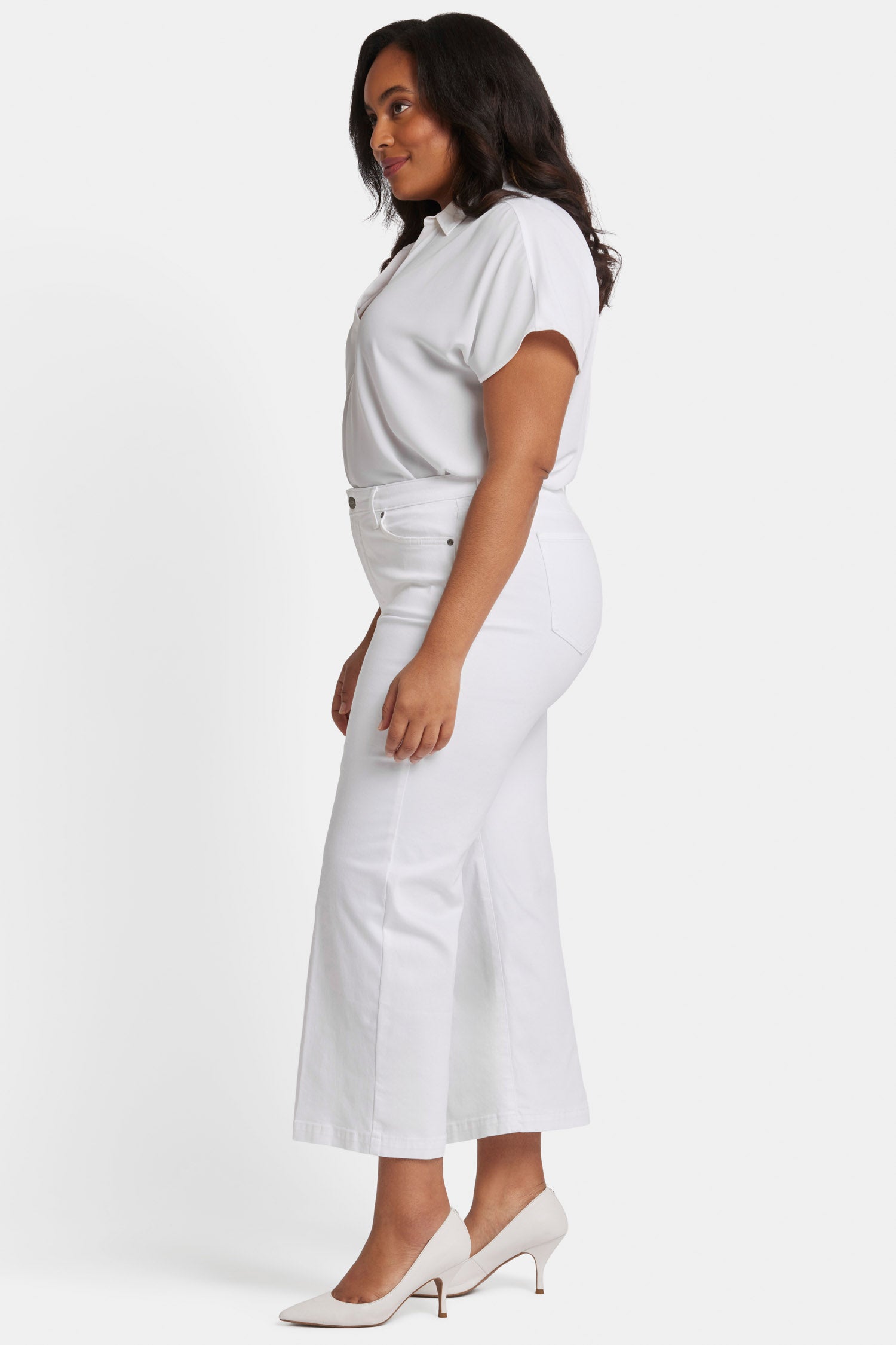 NYDJ Teresa Wide Leg Ankle Jeans in Plus Size  - Optic White