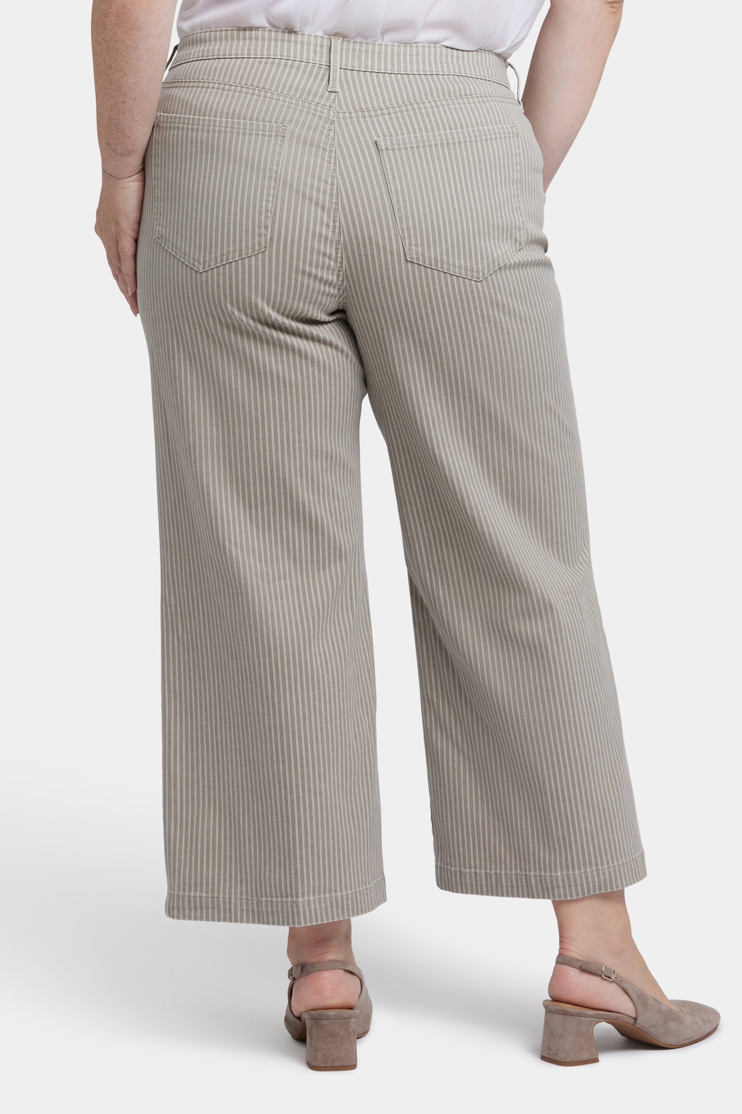 NYDJ Teresa Wide Leg Ankle Jeans In Plus Size  - Hidden Lodge Stripe