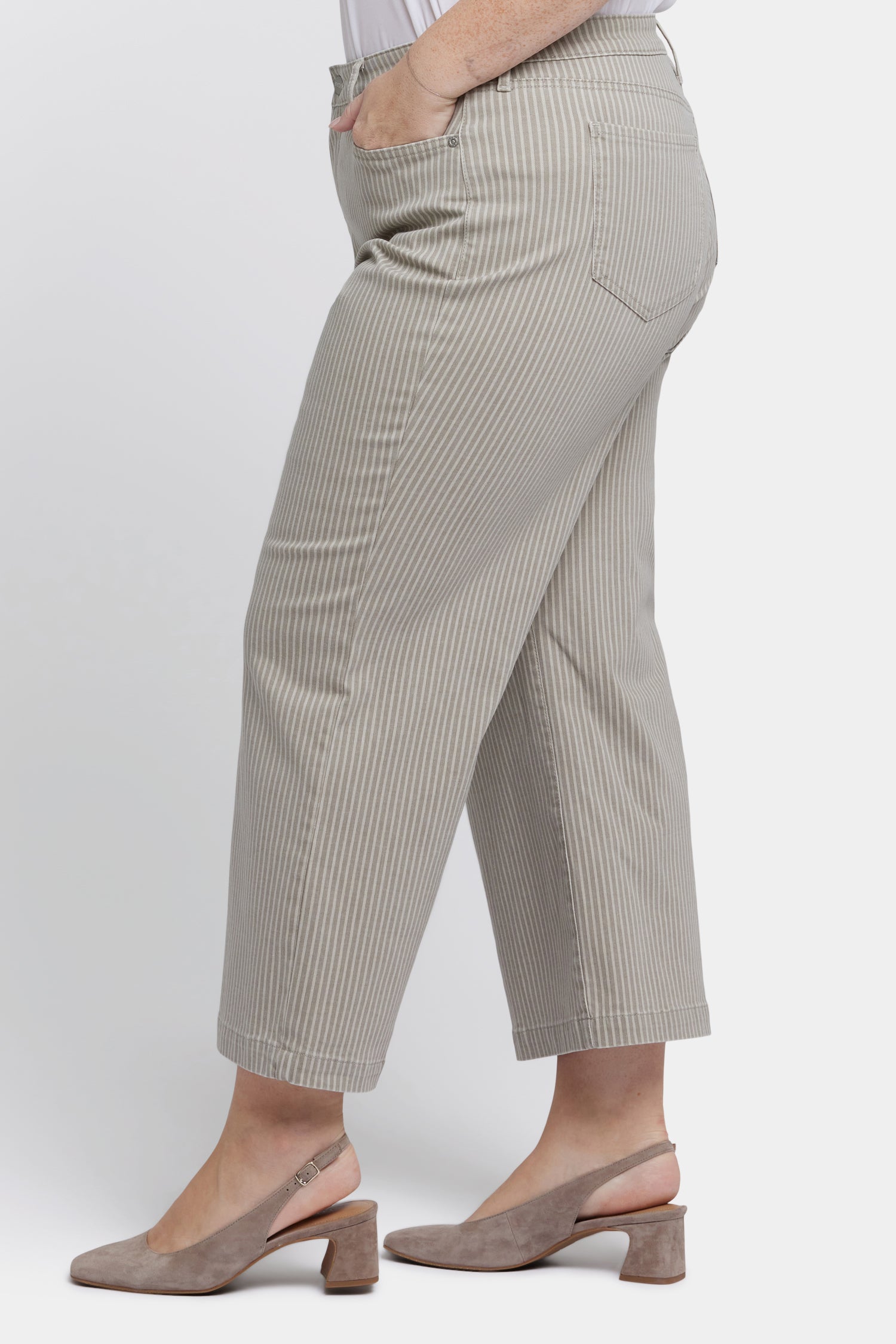 NYDJ Teresa Wide Leg Ankle Jeans In Plus Size  - Hidden Lodge Stripe