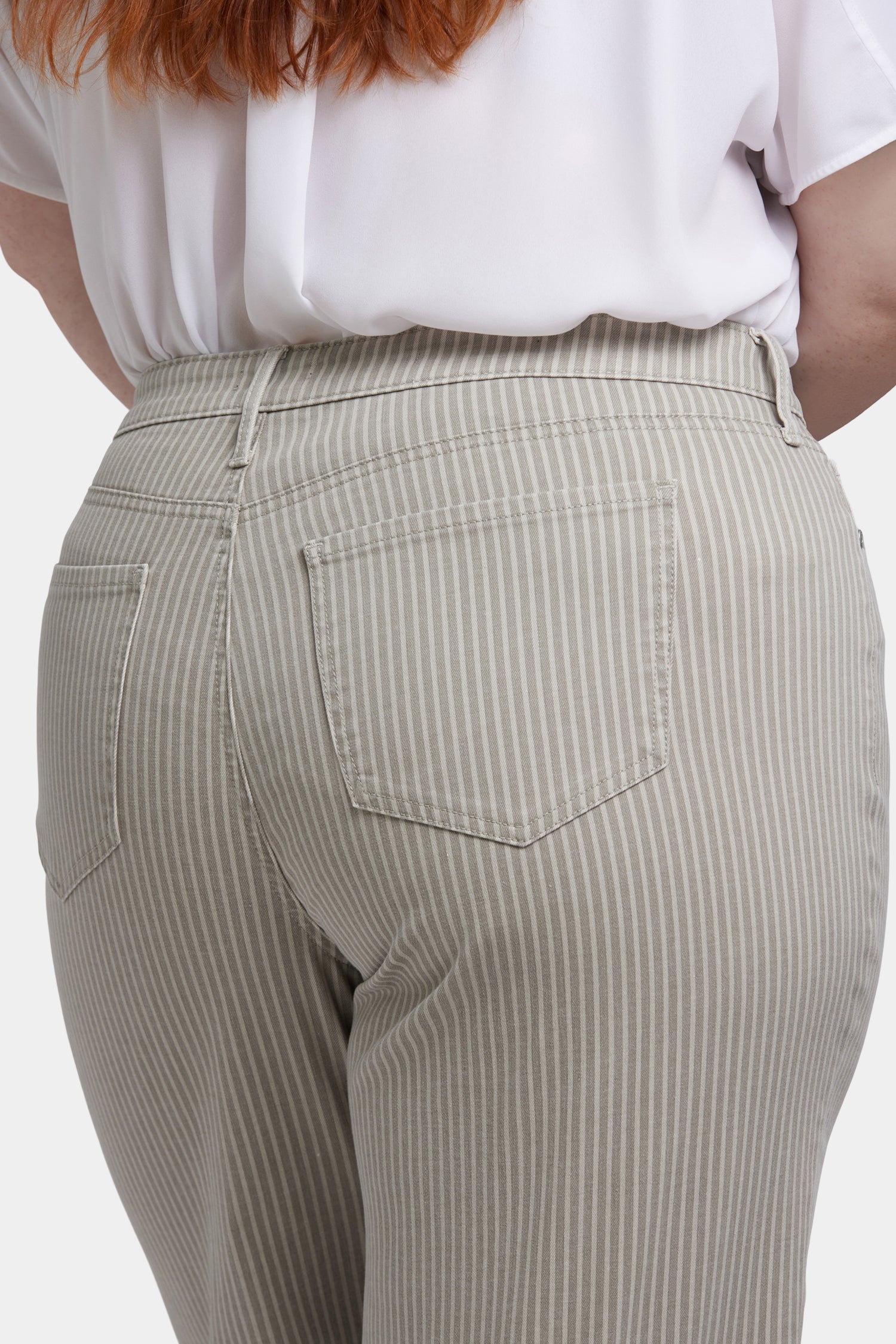 NYDJ Teresa Wide Leg Ankle Jeans In Plus Size  - Hidden Lodge Stripe