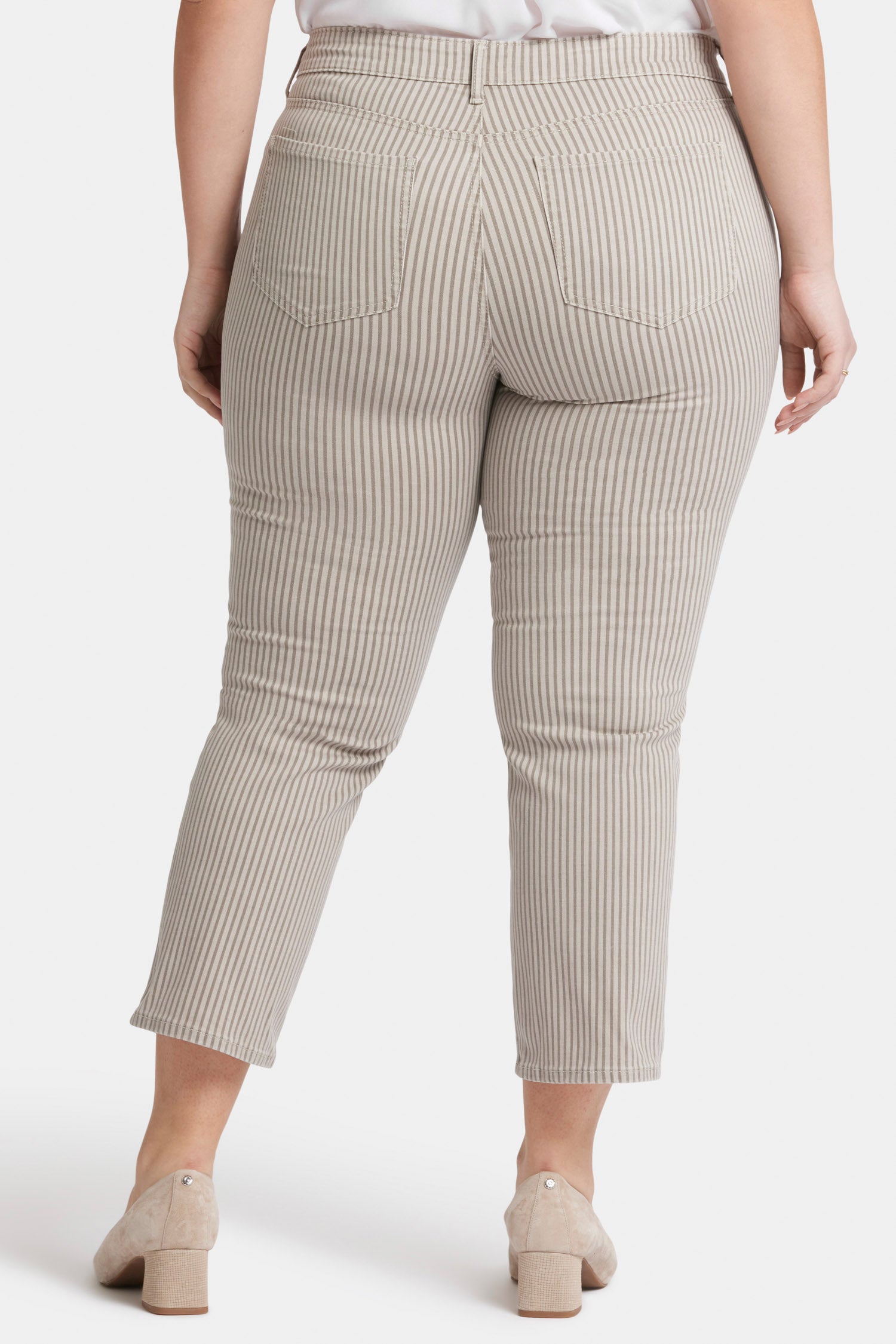 NYDJ Marilyn Straight Ankle Jeans In Plus Size  - Sandbar Stripe