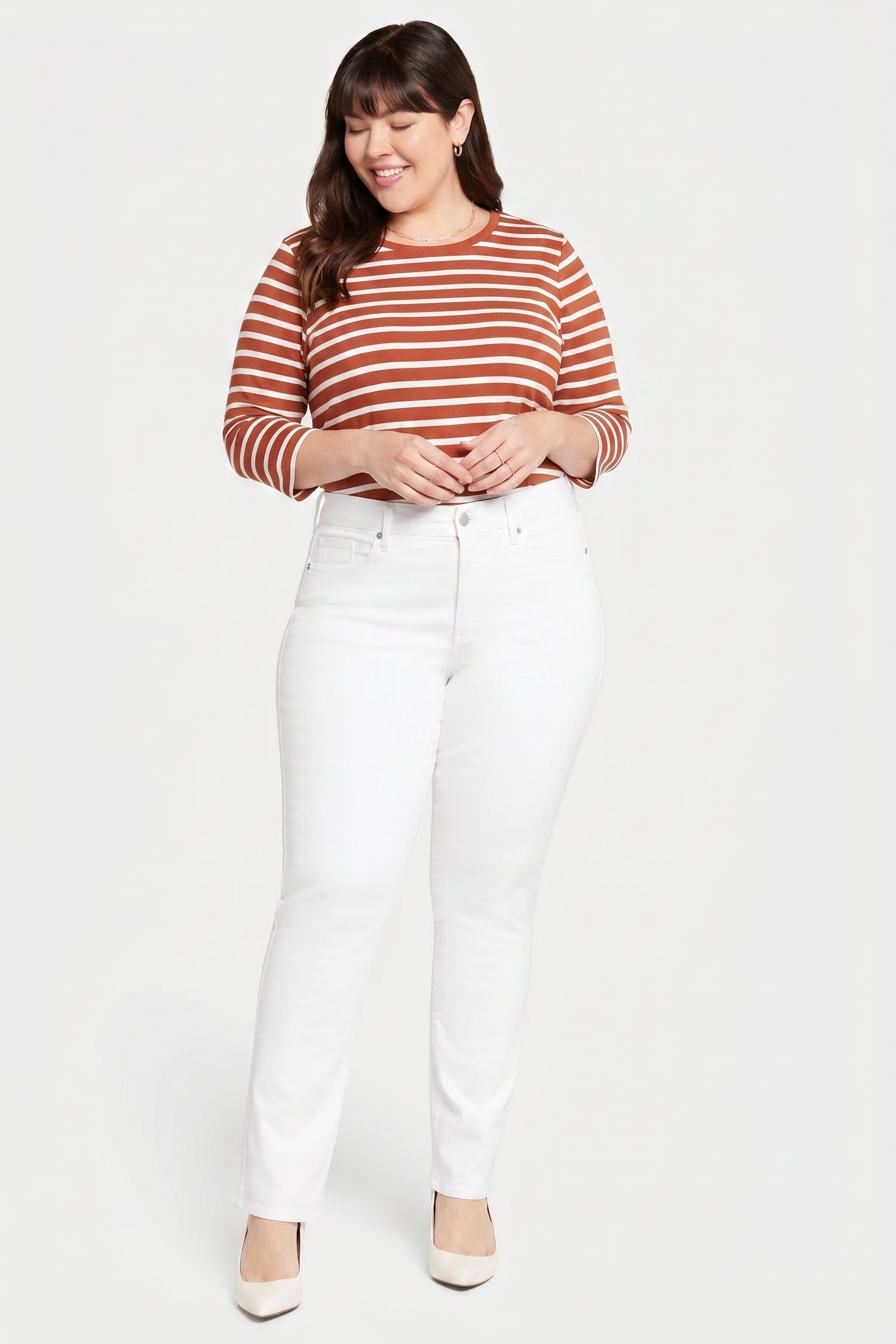 NYDJ Waist-Match™ Marilyn Straight Jeans In Plus Size  - Optic White