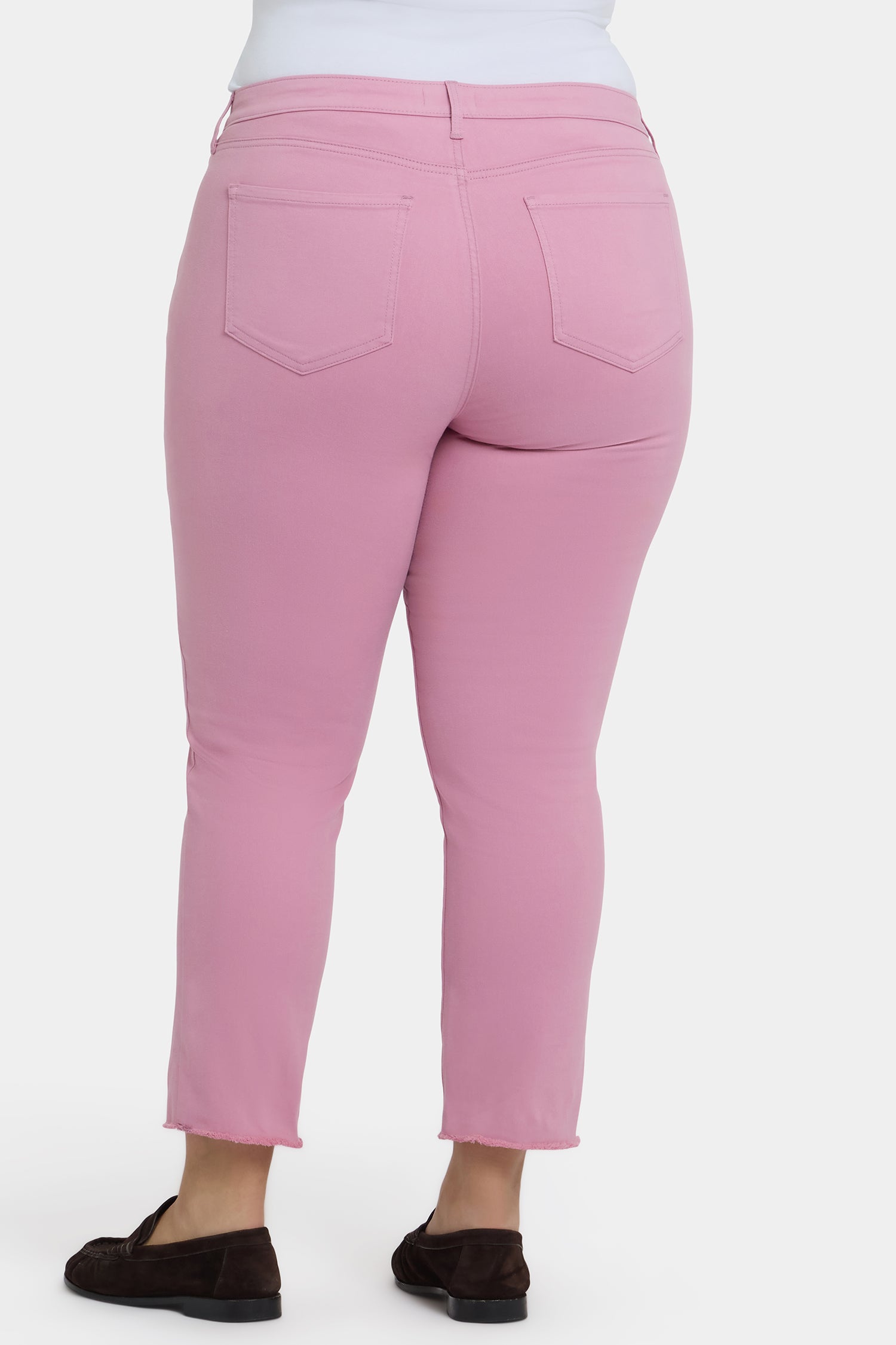 NYDJ Sheri Slim Ankle Jeans In Plus Size With Frayed Hems - Ballet