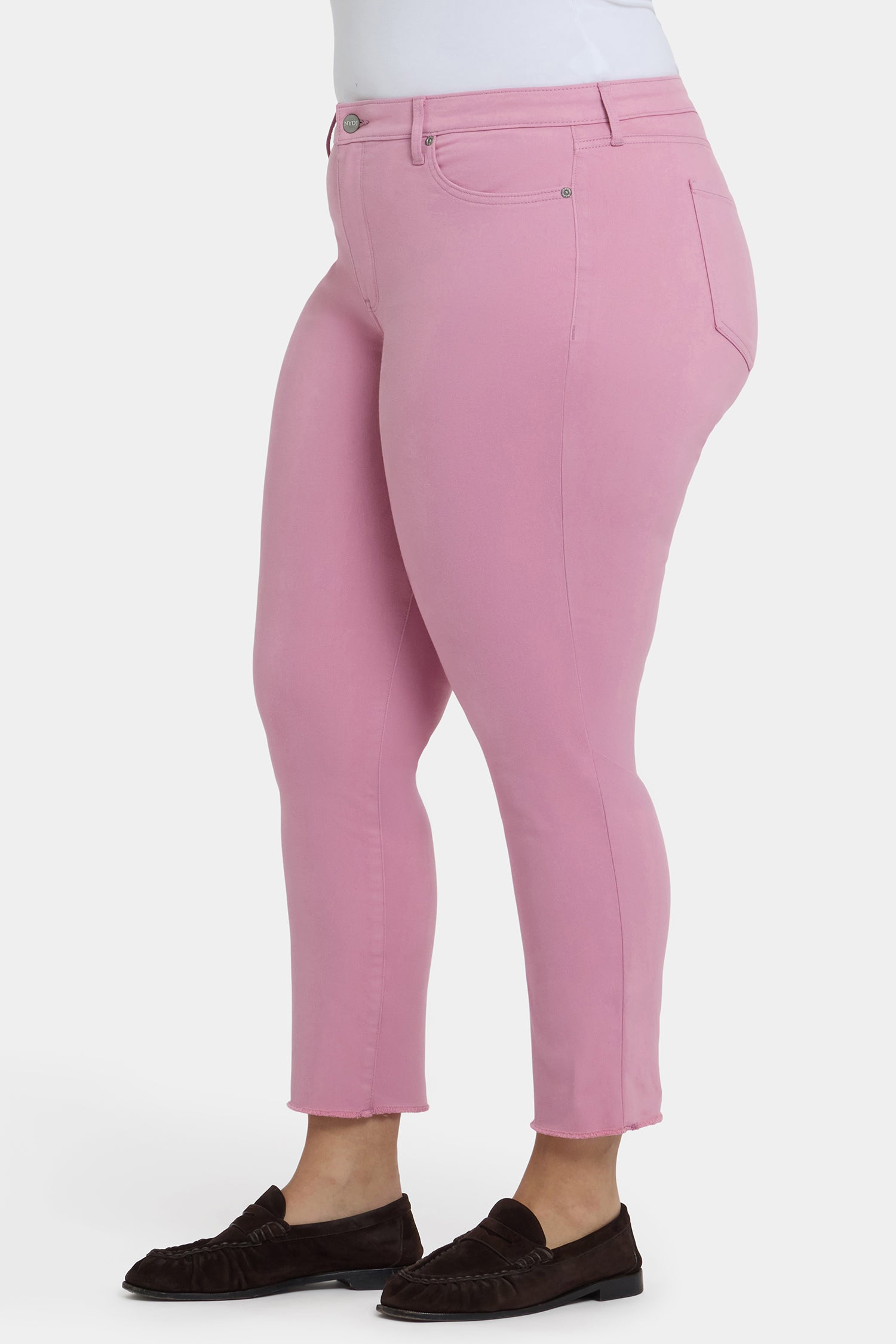 NYDJ Sheri Slim Ankle Jeans In Plus Size With Frayed Hems - Ballet