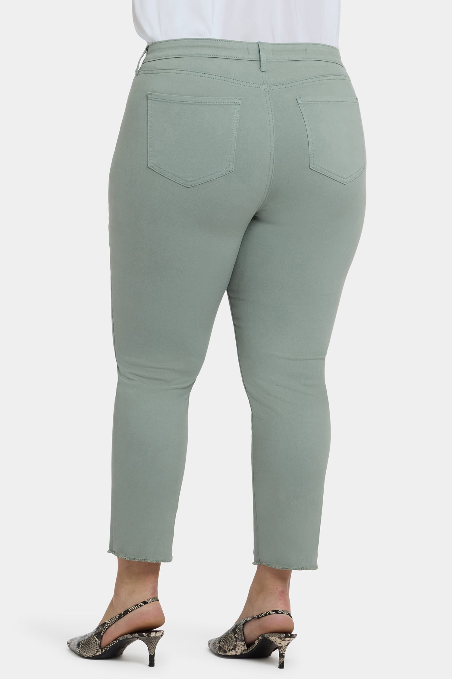 NYDJ Sheri Slim Ankle Jeans In Plus Size With Frayed Hems - Mistletoe