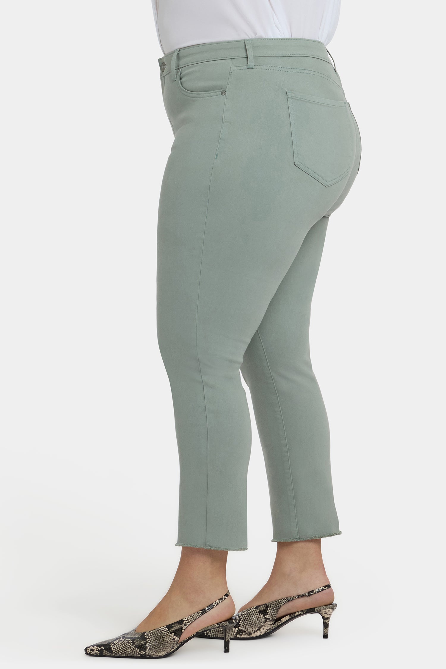 NYDJ Sheri Slim Ankle Jeans In Plus Size With Frayed Hems - Mistletoe