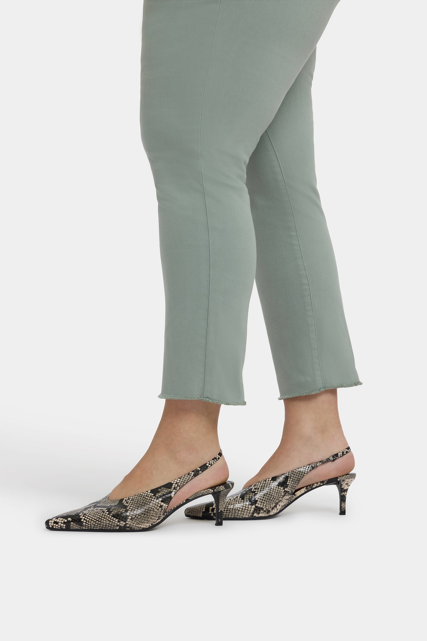 NYDJ Sheri Slim Ankle Jeans In Plus Size With Frayed Hems - Mistletoe