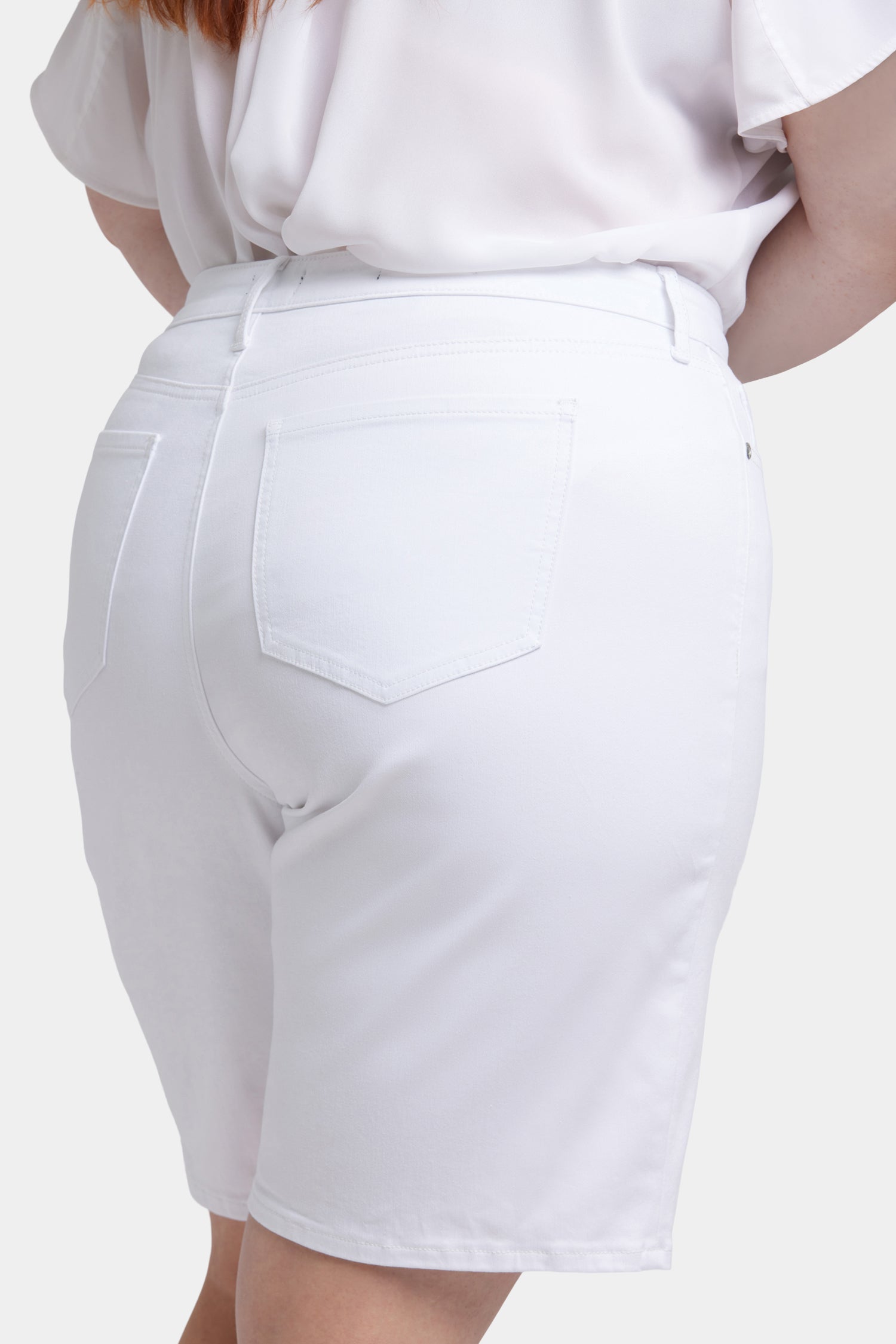 NYDJ Lilly Denim Shorts In Plus Size  - Optic White