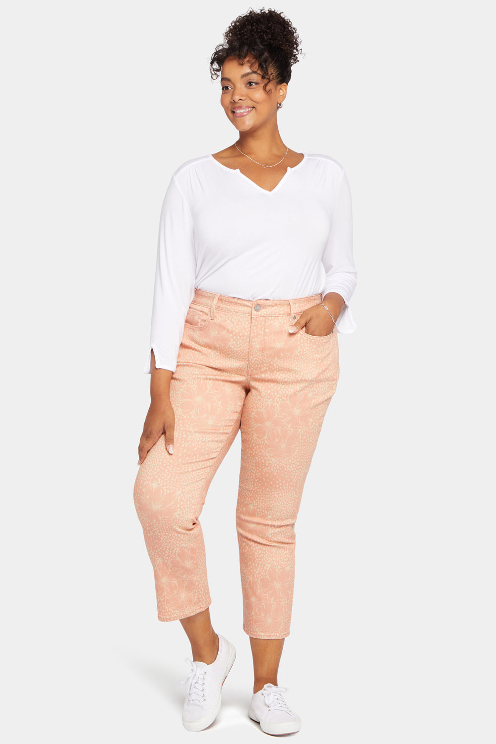 NYDJ Marilyn Straight Ankle Jeans In Plus Size  - Mirage Leopard