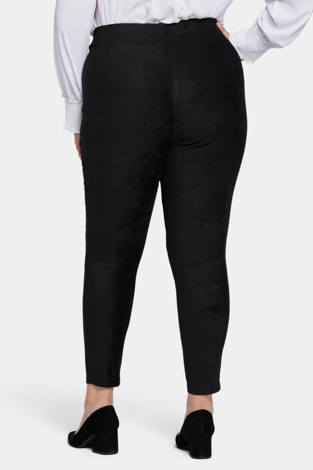NYDJ Basic Legging Pants In Plus Size In Stretch Faux Suede - Black