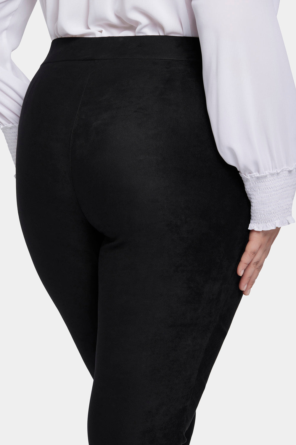 NYDJ Basic Legging Pants In Plus Size In Stretch Faux Suede - Black