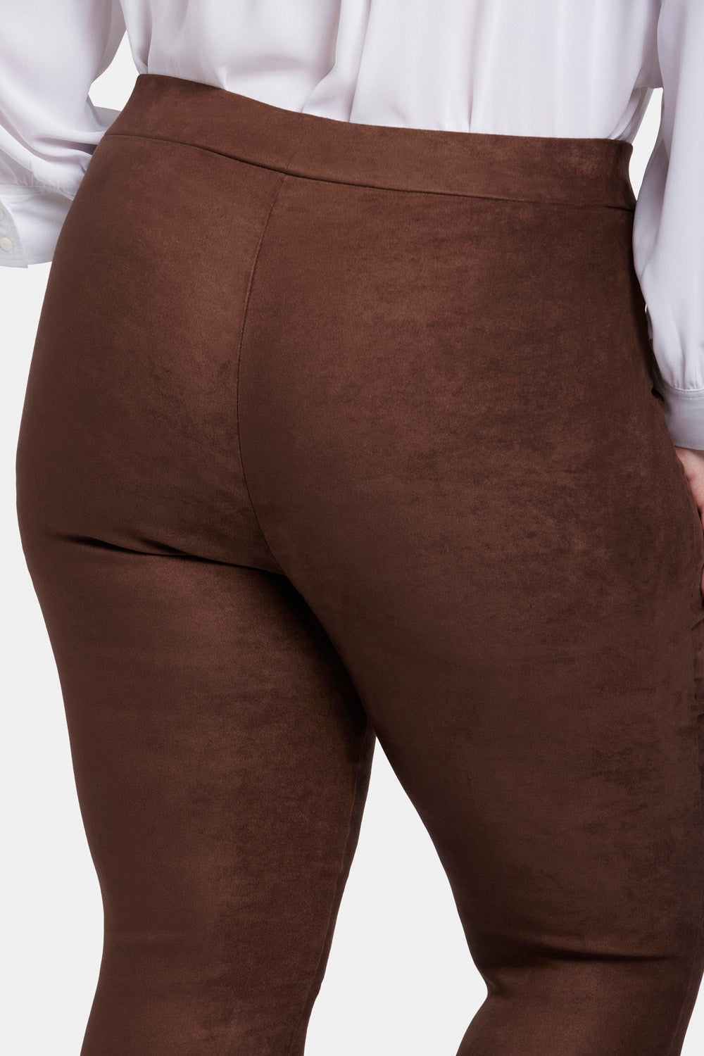 NYDJ Basic Legging Pants In Plus Size In Stretch Faux Suede - Dark Chocolate