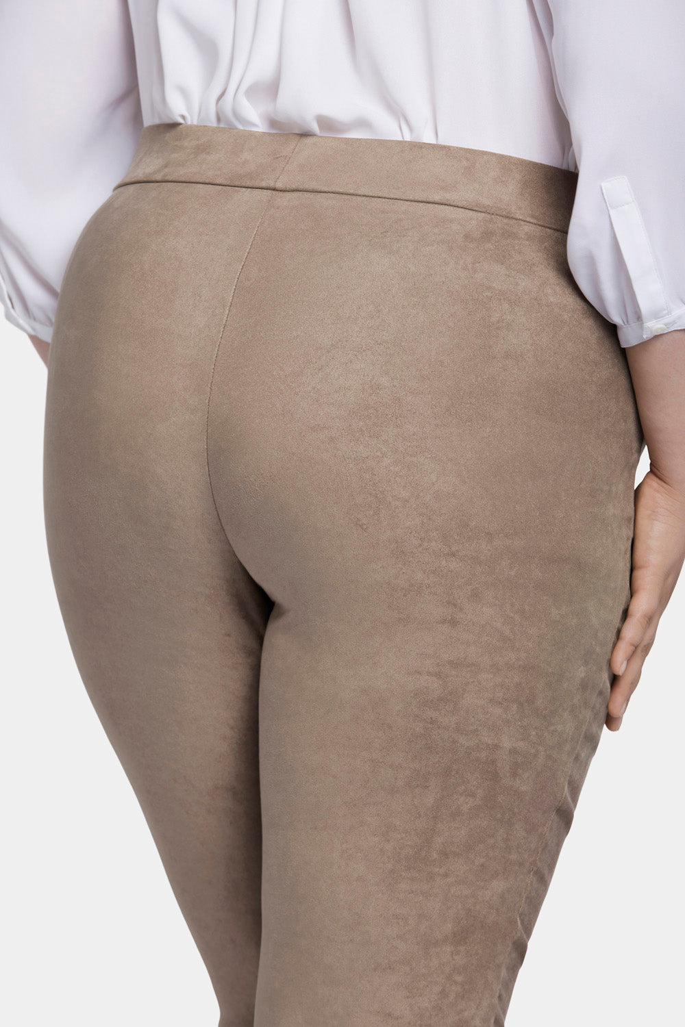 NYDJ Basic Legging Pants In Plus Size In Stretch Faux Suede - Saddlewood