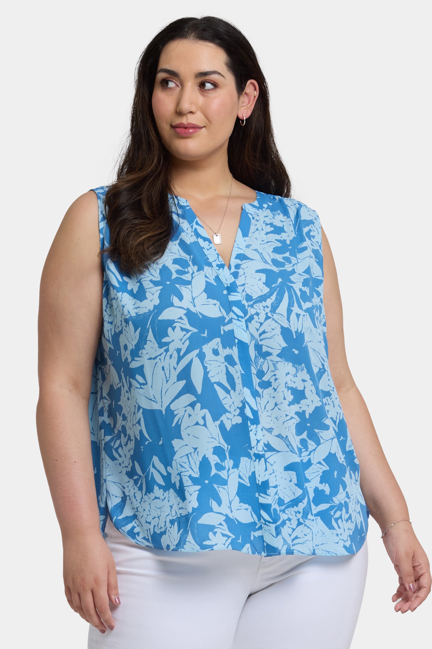 NYDJ Sleeveless Pintuck Blouse In Plus Size  - Bellavista