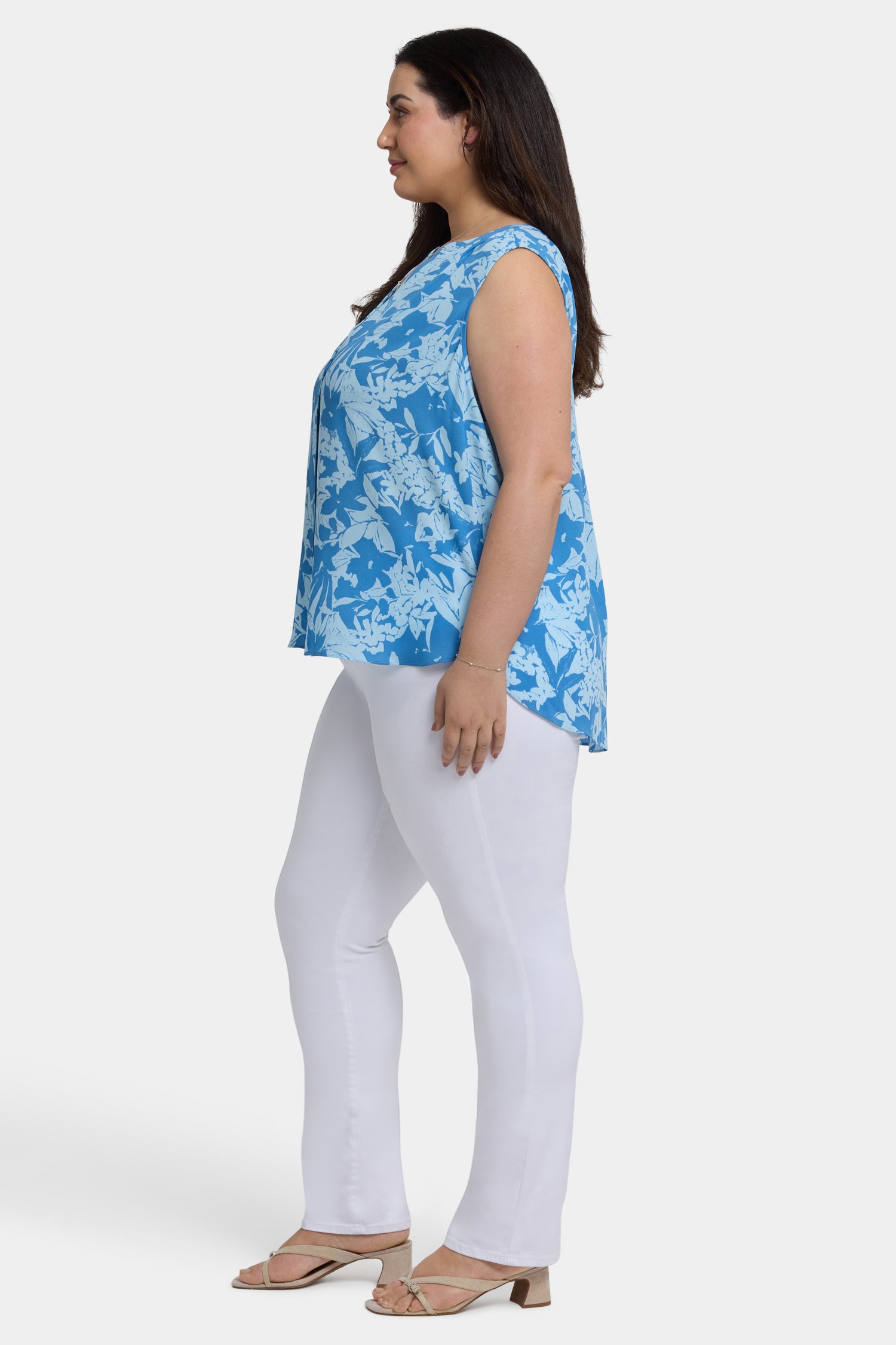 NYDJ Sleeveless Pintuck Blouse In Plus Size  - Bellavista