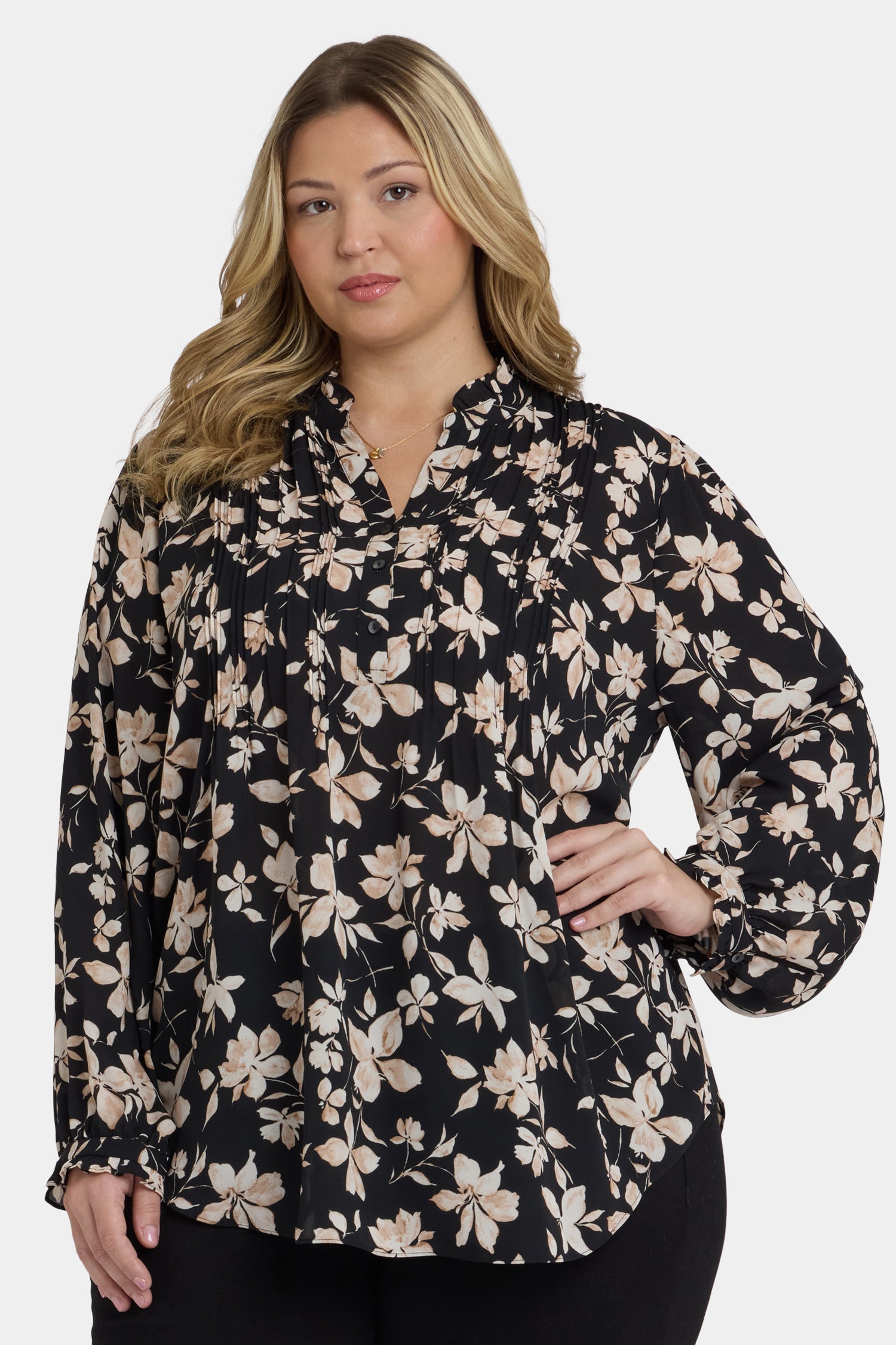 NYDJ Pleated Front Tunic In Plus Size  - Claudette
