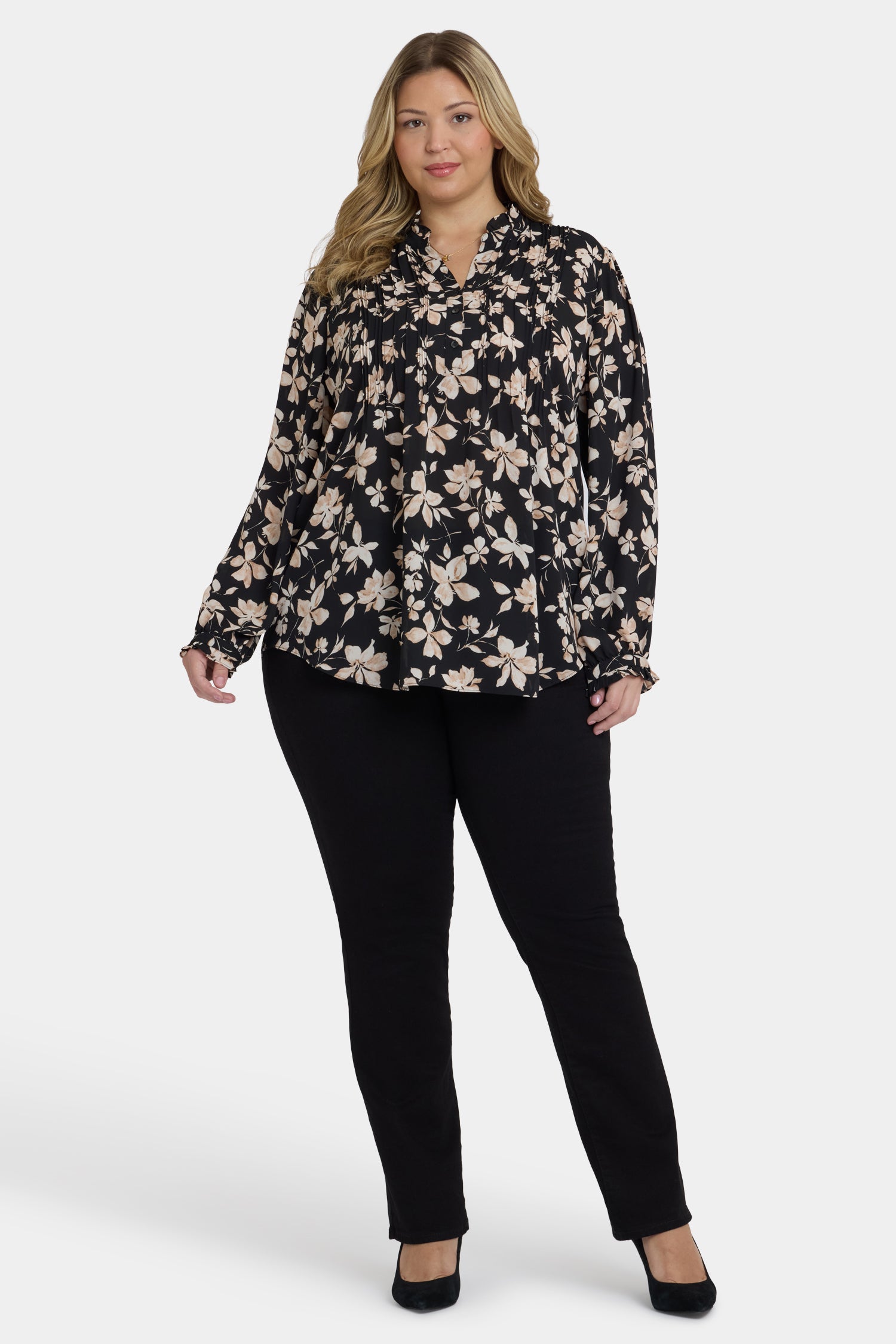 NYDJ Pleated Front Tunic In Plus Size  - Claudette
