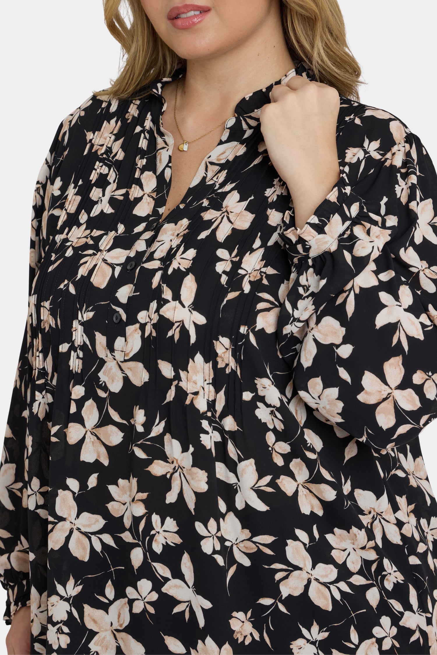 NYDJ Pleated Front Tunic In Plus Size  - Claudette