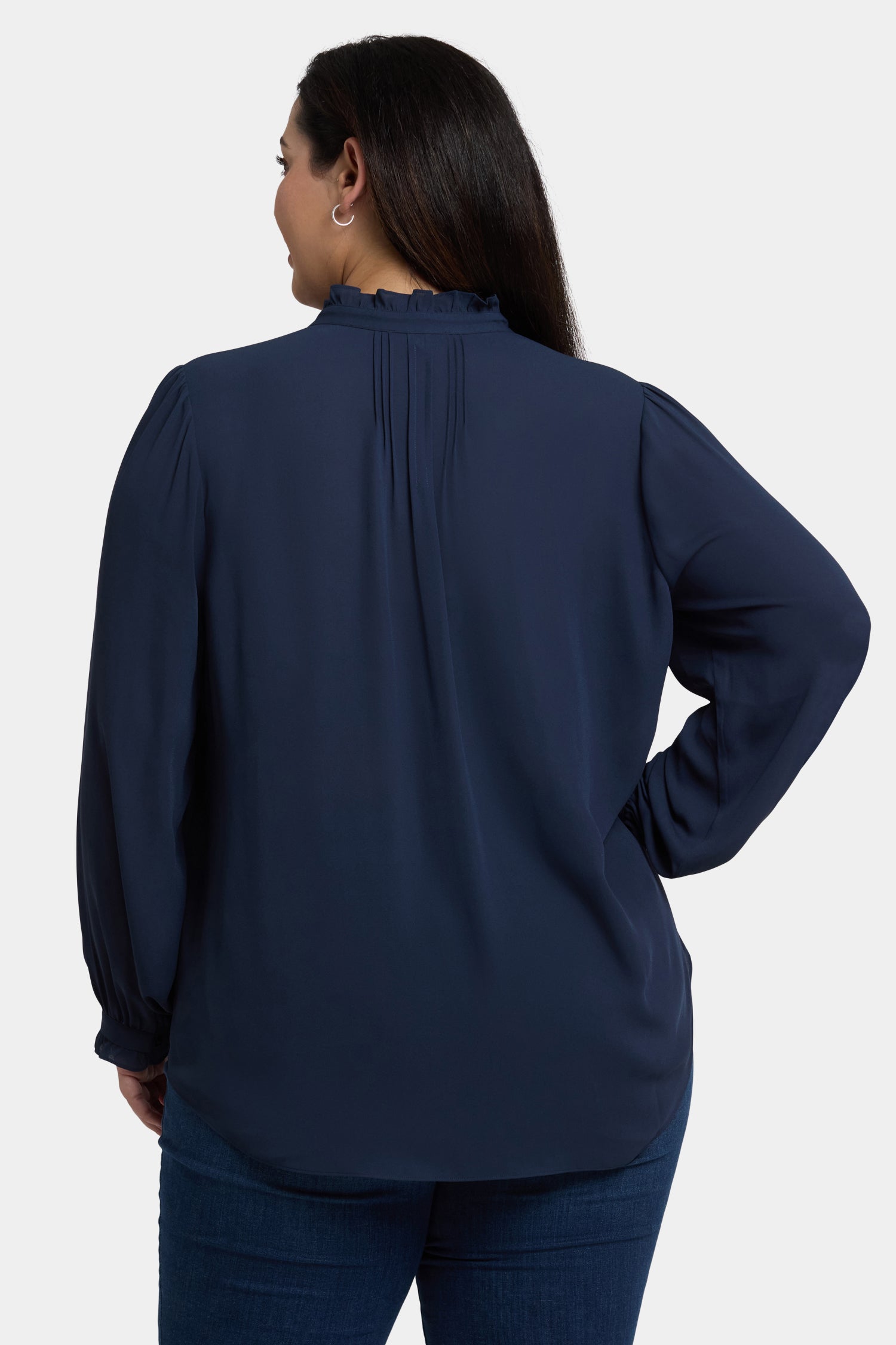 NYDJ Pleated Front Tunic In Plus Size  - Oxford Navy