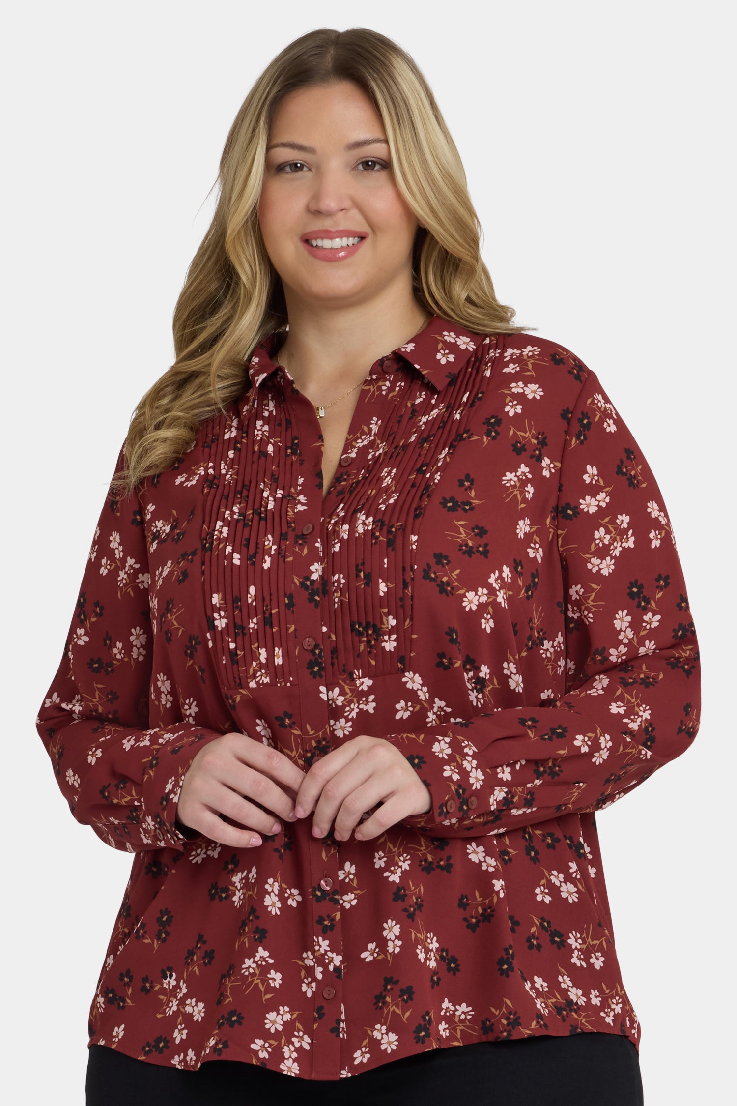 NYDJ Tuxedo Blouse In Plus Size  - Bienvenue
