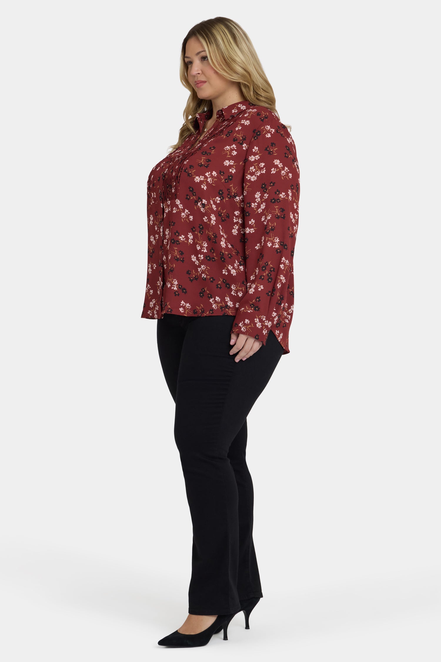 NYDJ Tuxedo Blouse In Plus Size  - Bienvenue
