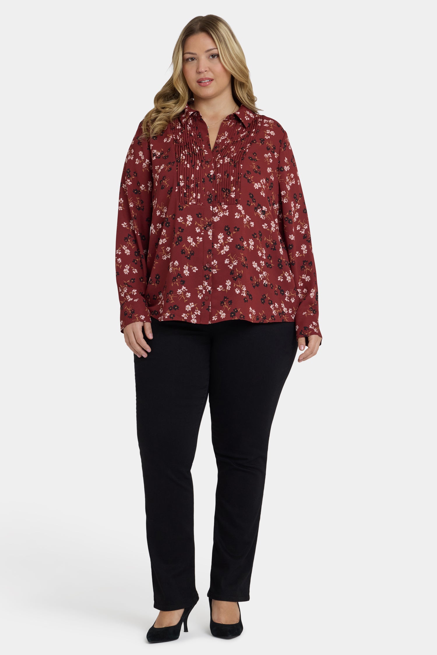 NYDJ Tuxedo Blouse In Plus Size  - Bienvenue