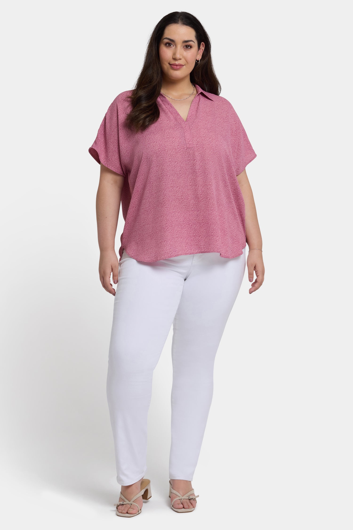 NYDJ Becky Short Sleeved Blouse In Plus Size  - Bonavista