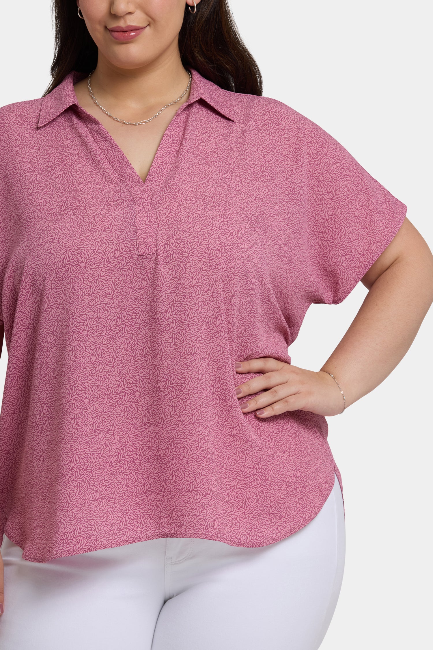 NYDJ Becky Short Sleeved Blouse In Plus Size  - Bonavista