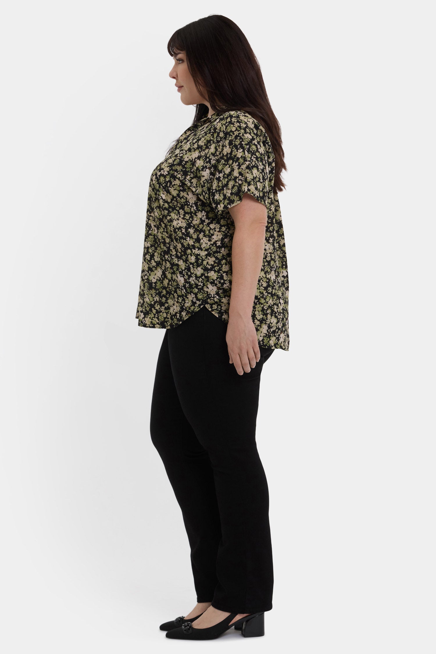 NYDJ Becky Short Sleeved Blouse In Plus Size  - Granada Garden