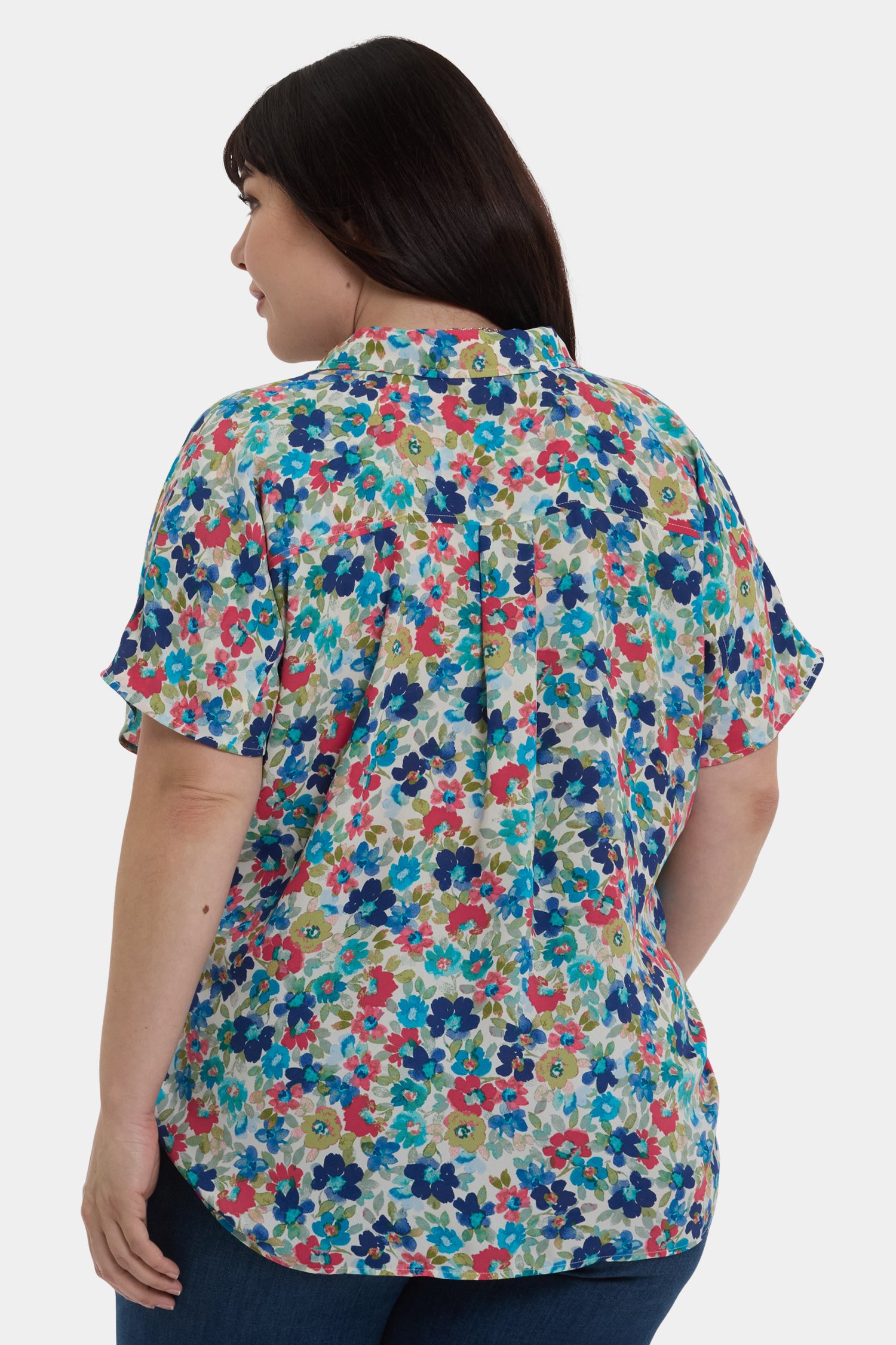 NYDJ Becky Short Sleeved Blouse In Plus Size  - Cala Gracio