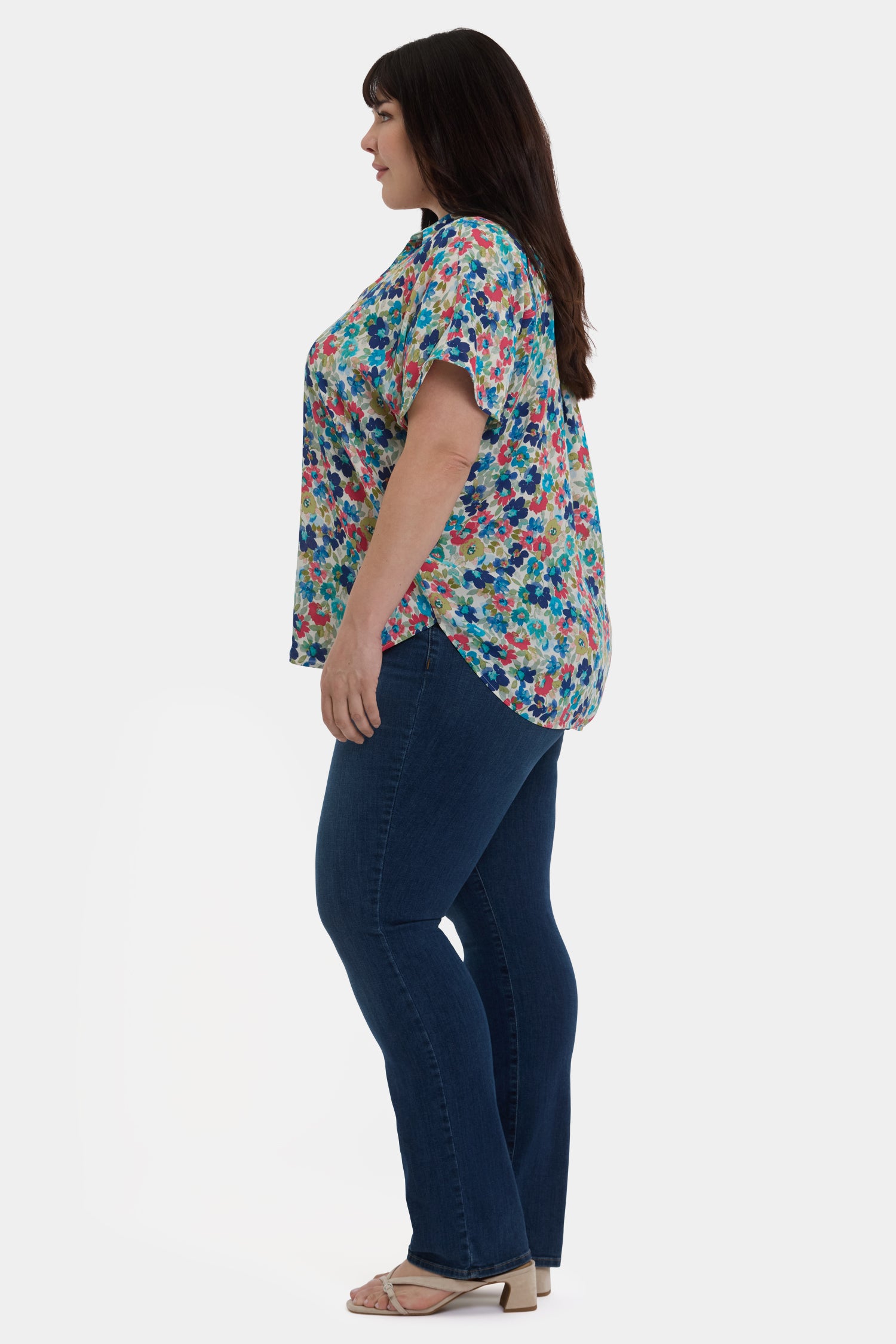 NYDJ Becky Short Sleeved Blouse In Plus Size  - Cala Gracio