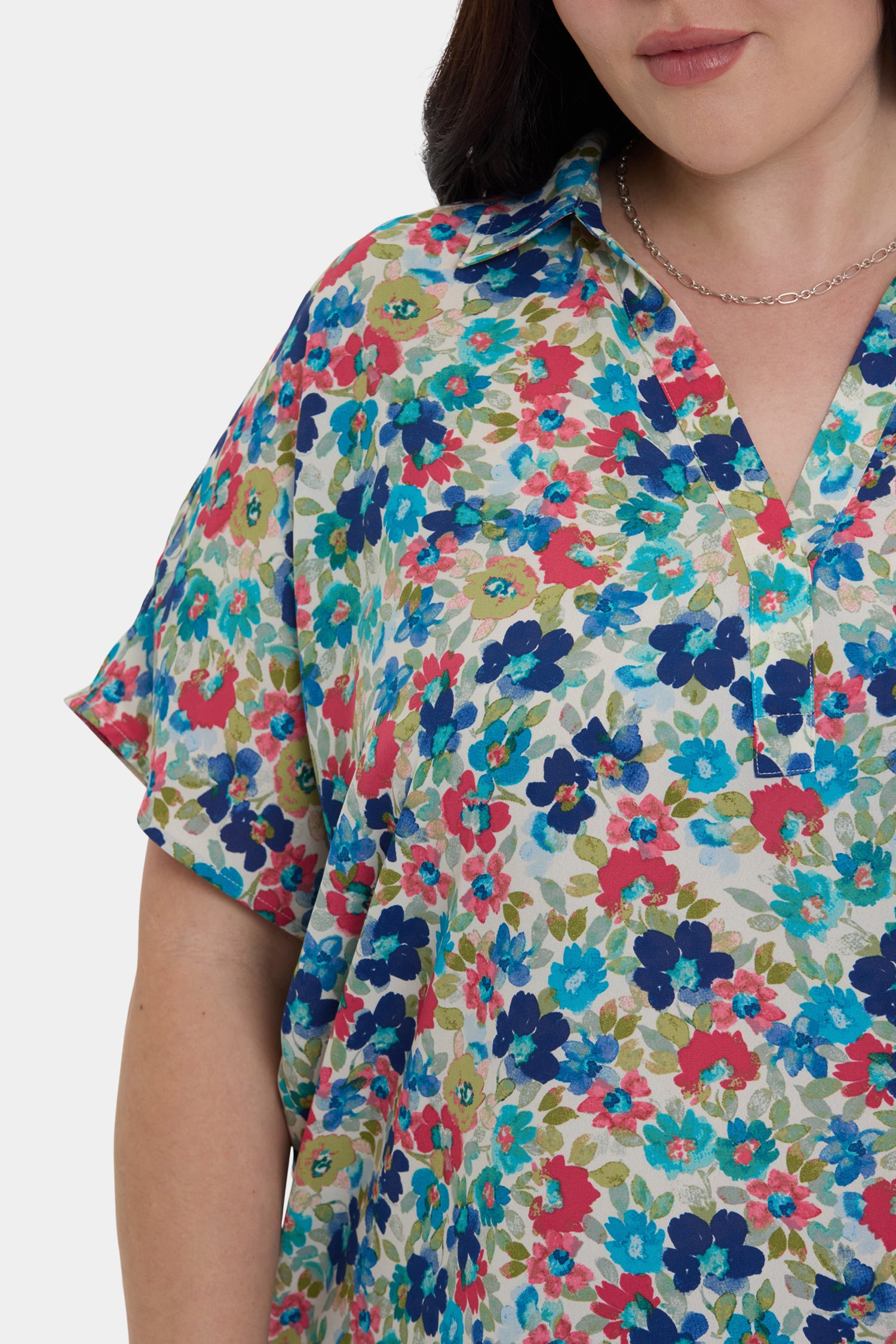 NYDJ Becky Short Sleeved Blouse In Plus Size  - Cala Gracio