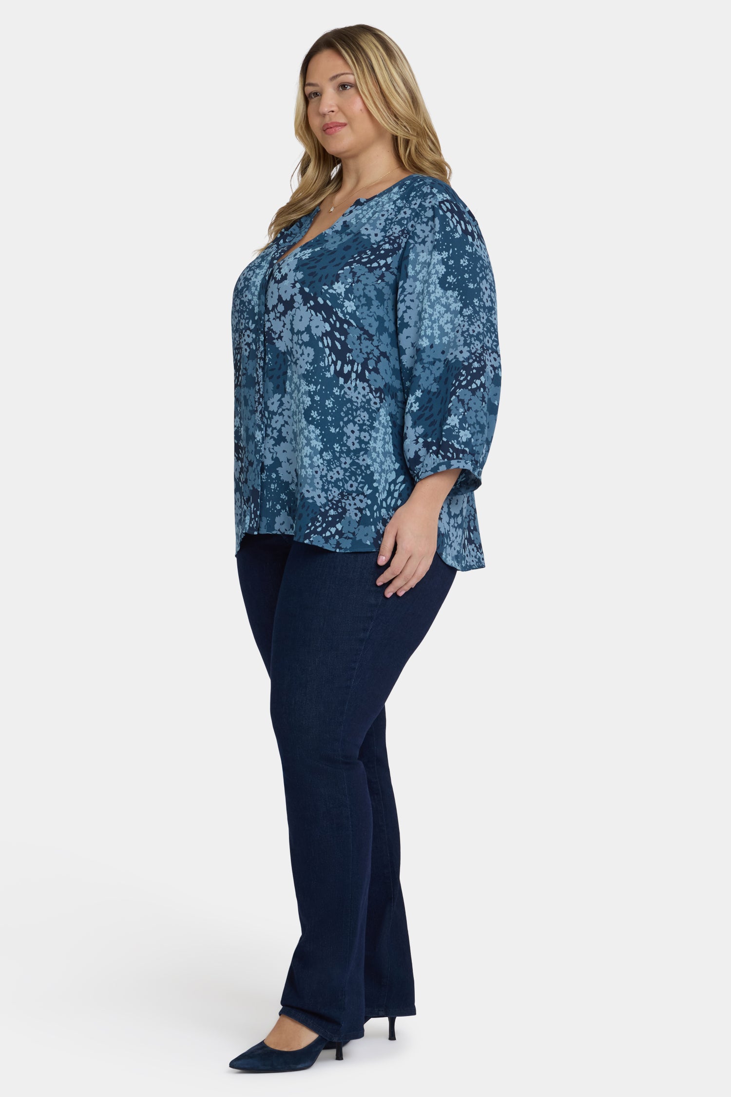NYDJ Pintuck Blouse In Plus Size  - Belleville