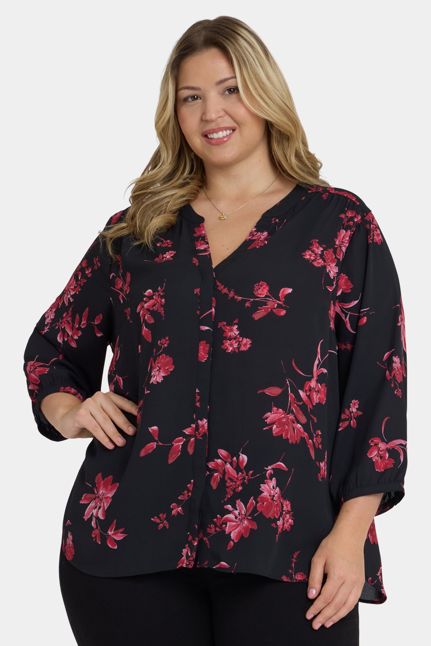 NYDJ Pintuck Blouse In Plus Size  - Vivienne