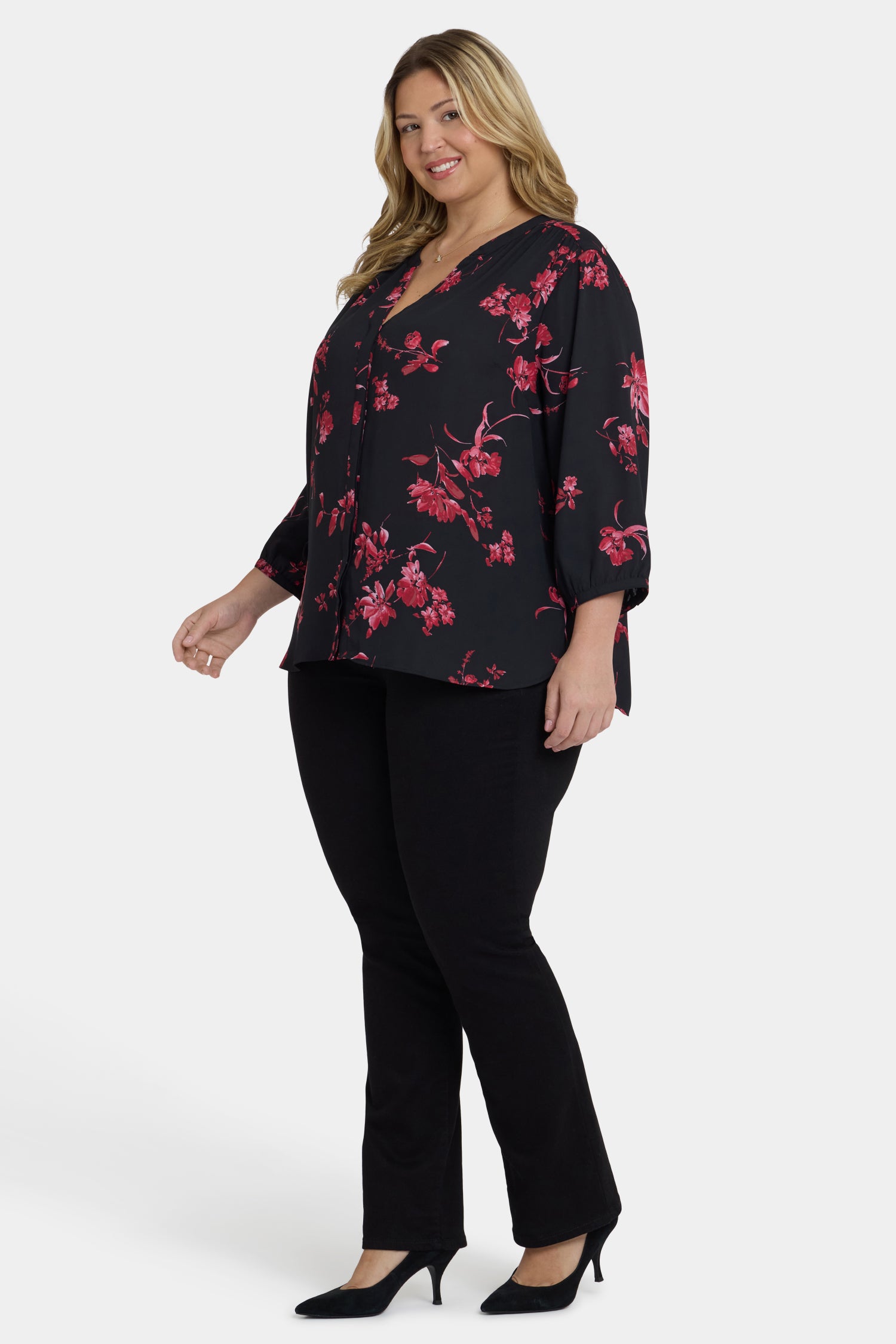 NYDJ Pintuck Blouse In Plus Size  - Vivienne