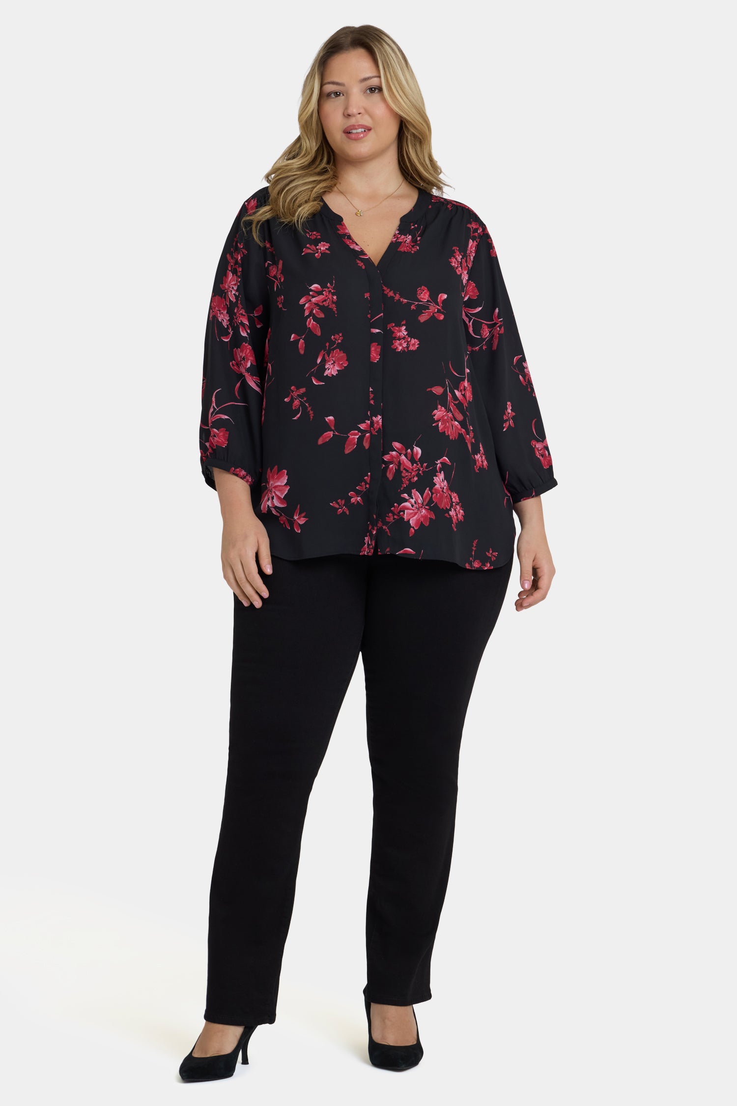 NYDJ Pintuck Blouse In Plus Size  - Vivienne