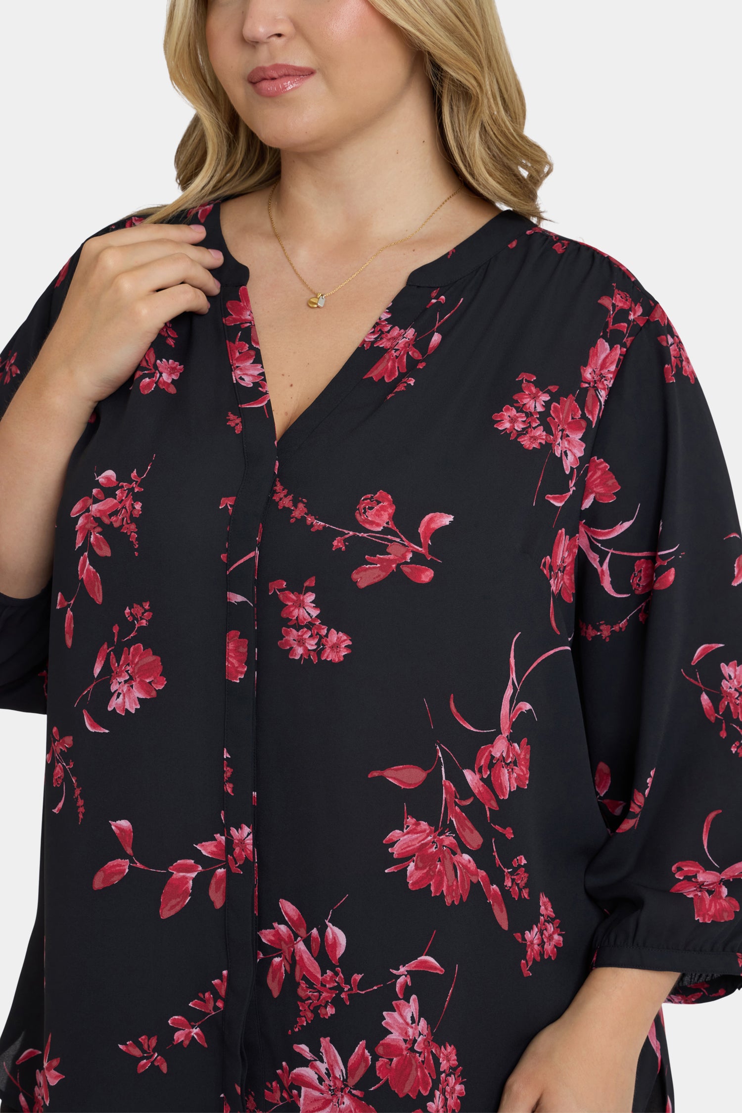 NYDJ Pintuck Blouse In Plus Size  - Vivienne