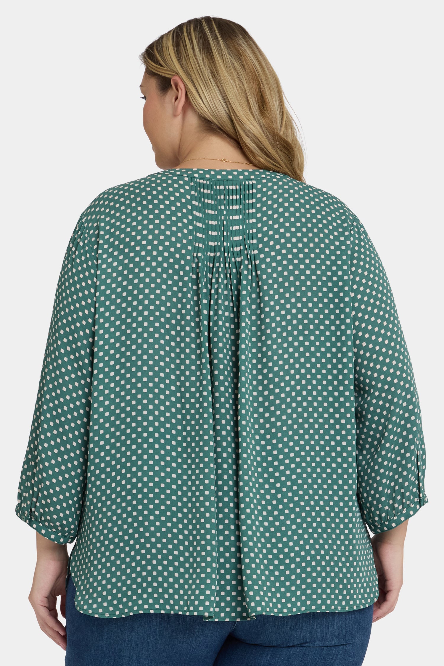 NYDJ Pintuck Blouse In Plus Size  - Adeline Dots