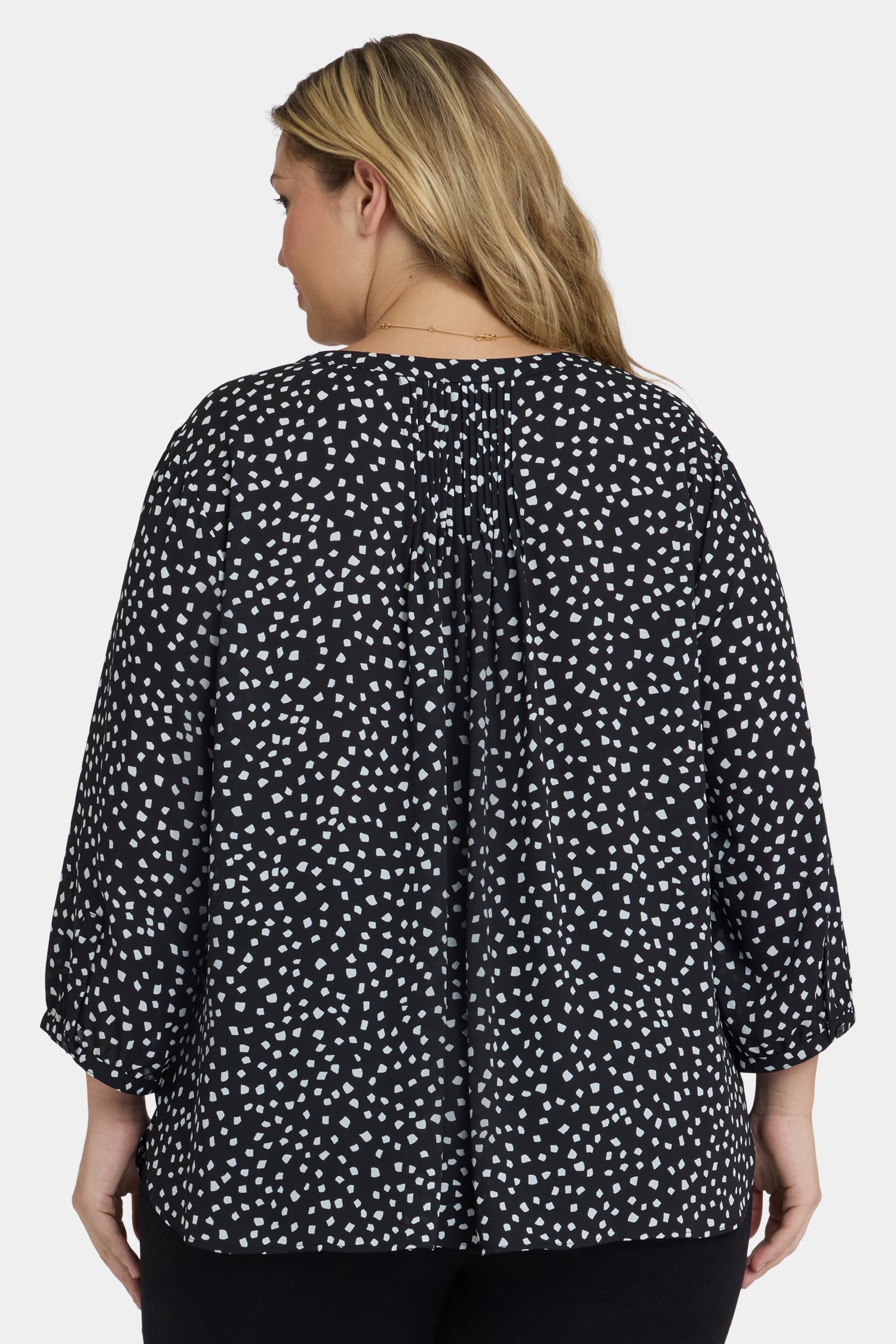 NYDJ Pintuck Blouse In Plus Size  - Francoise Dots